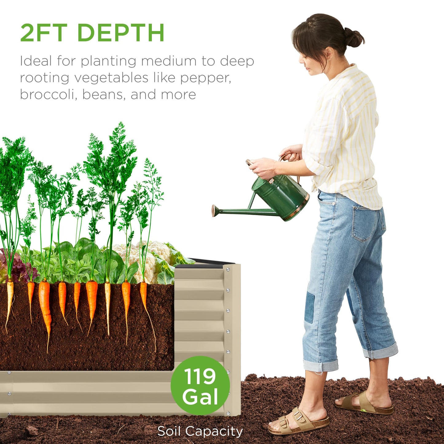 Best Choice Products Outdoor Metal Raised Garden Bed, Planter Box for Vegetables, Flowers, Herbs