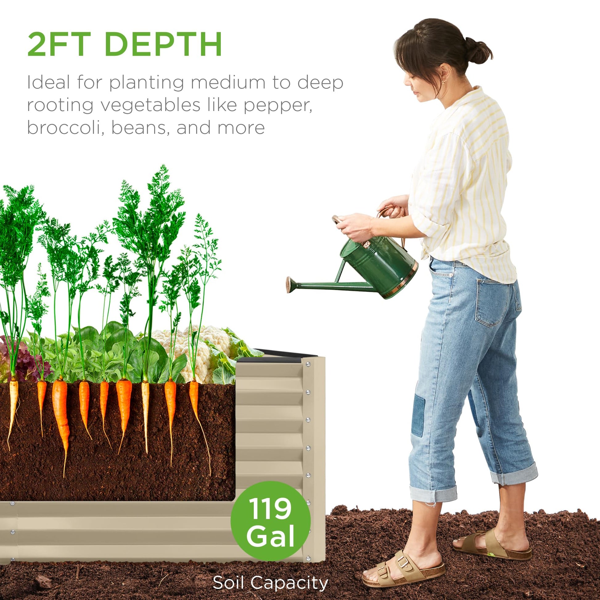 Best Choice Products Outdoor Metal Raised Garden Bed, Planter Box for Vegetables, Flowers, Herbs