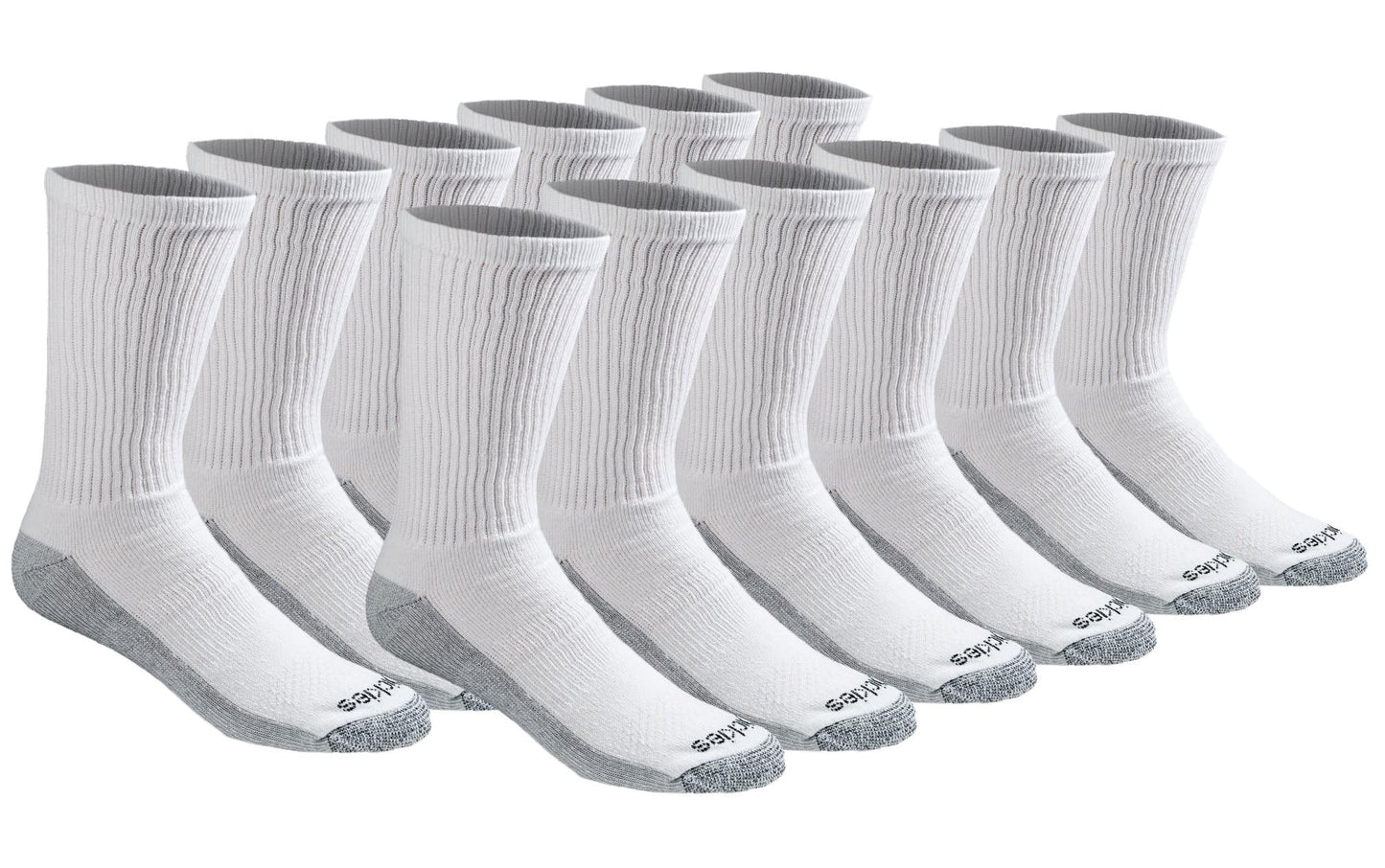 Dickies Men's Dri-Tech Essential Moisture Control Crew Socks, Available in M-XXL (6, 12 Pairs)
