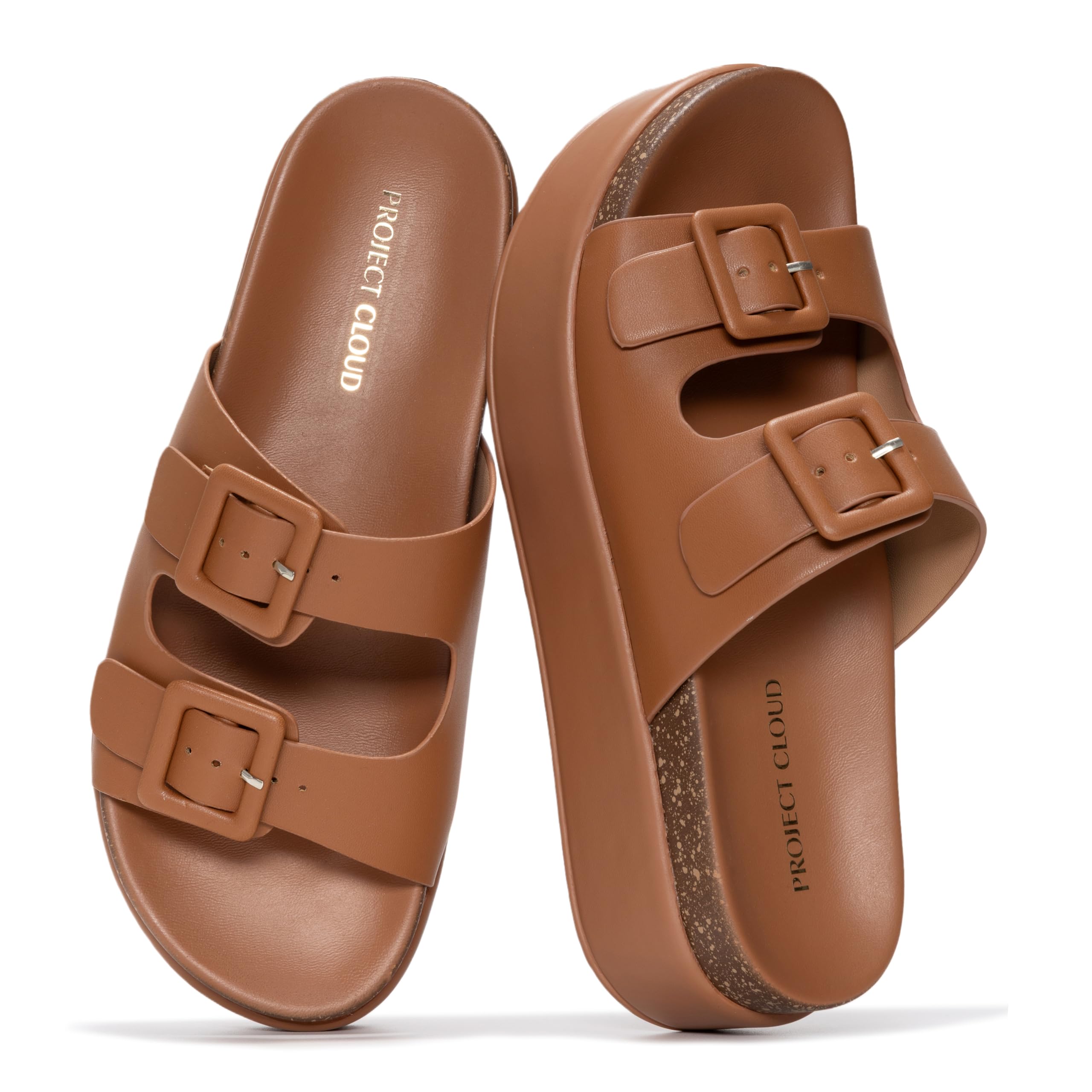 Project Cloud Platform Sandals Women - Plush & Soft Insole Wedge Slides for Women Footwear - Beach Essential Wedge Sandals for Women 2026 (Softy)