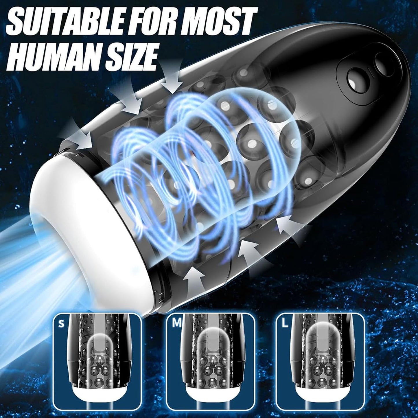 Automatic Male Masturbator Sex Toys for Men Upgraded 9 Vibration & 9 Suction Hands Free Pocket Pussy Stroker with Skin Friendly Materials Mens Adult Male Sex Toys for Men Machine Black