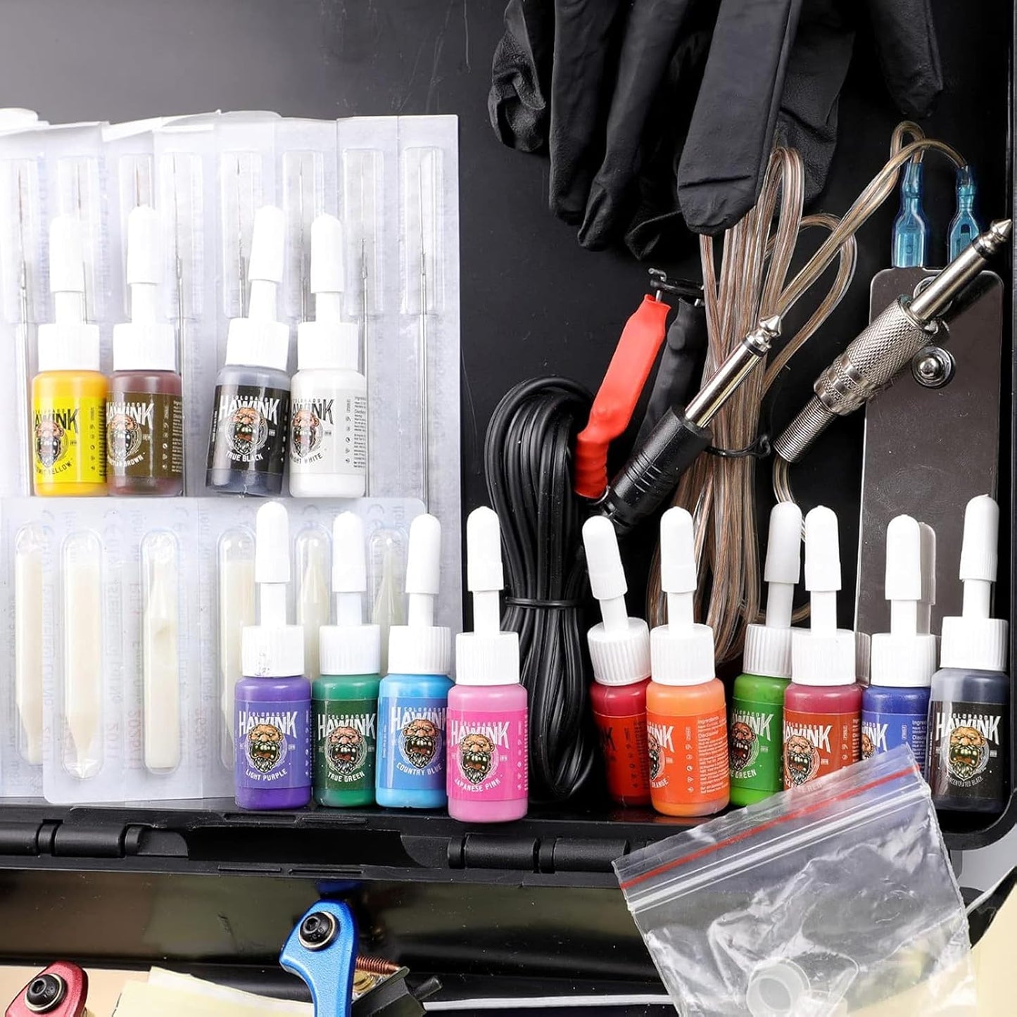 HAWINK Complete Tattoo Kit 4 Standard Tattoo Machines Power Supply