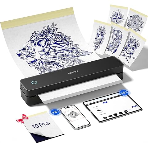 Gloryang Wireless Tattoo Transfer Stencil Printer Portable Thermal Machine Black