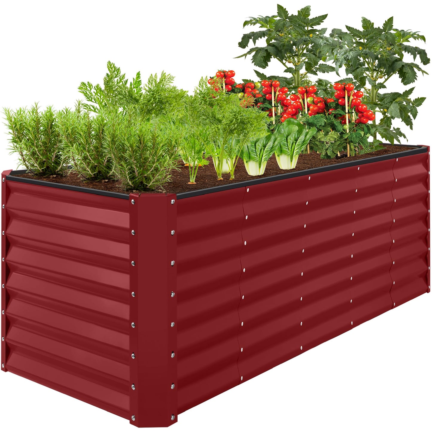 Best Choice Products Outdoor Metal Raised Garden Bed, Planter Box for Vegetables, Flowers, Herbs