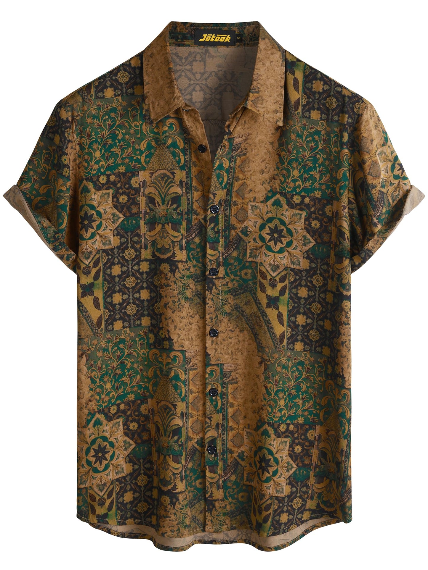 JOTOOK Mens Hawaiian Shirt Short Sleeve Button Down Tropical Shirts Casual Floral Summer Beach Shirt