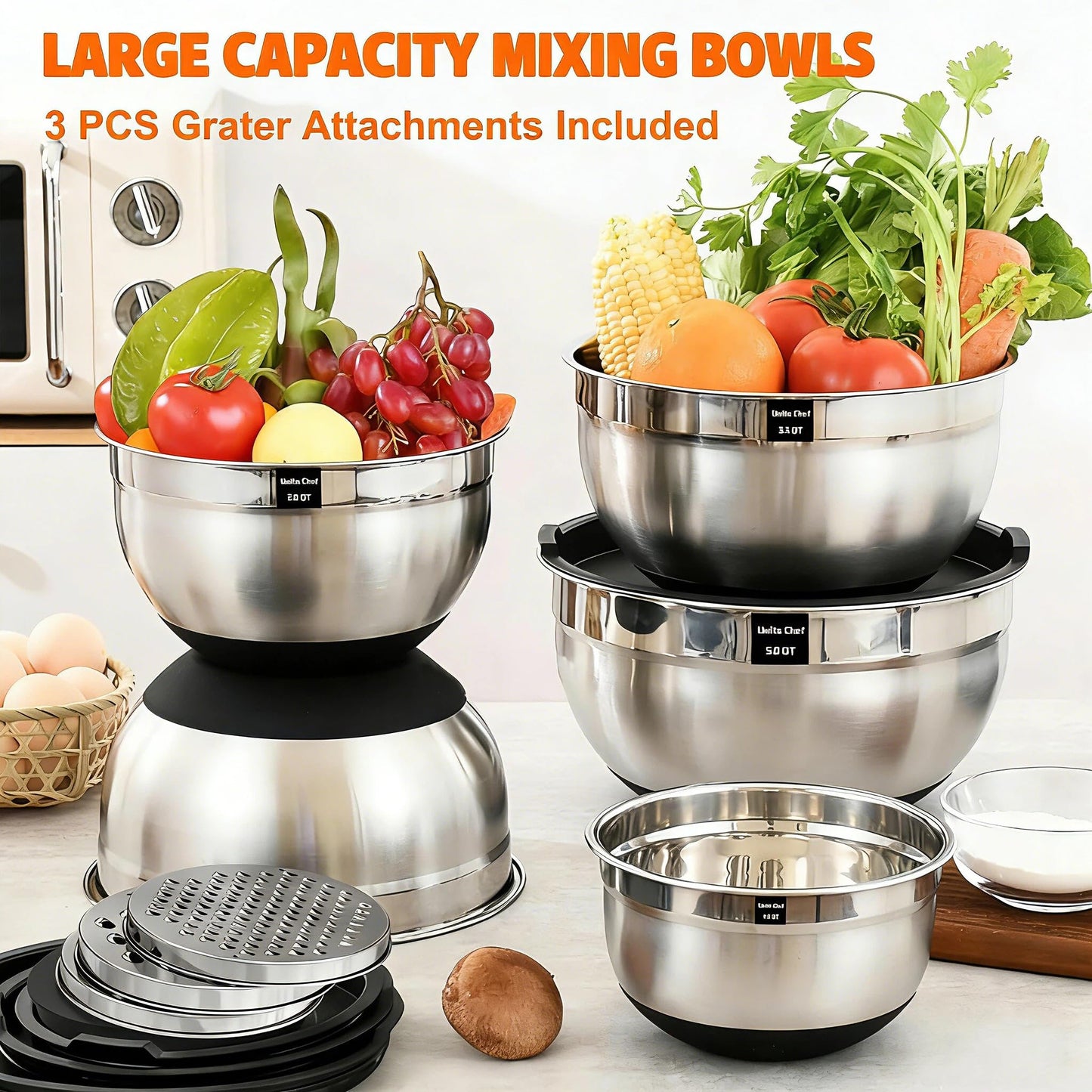 Umite Chef Mixing Bowls with Airtight Lids