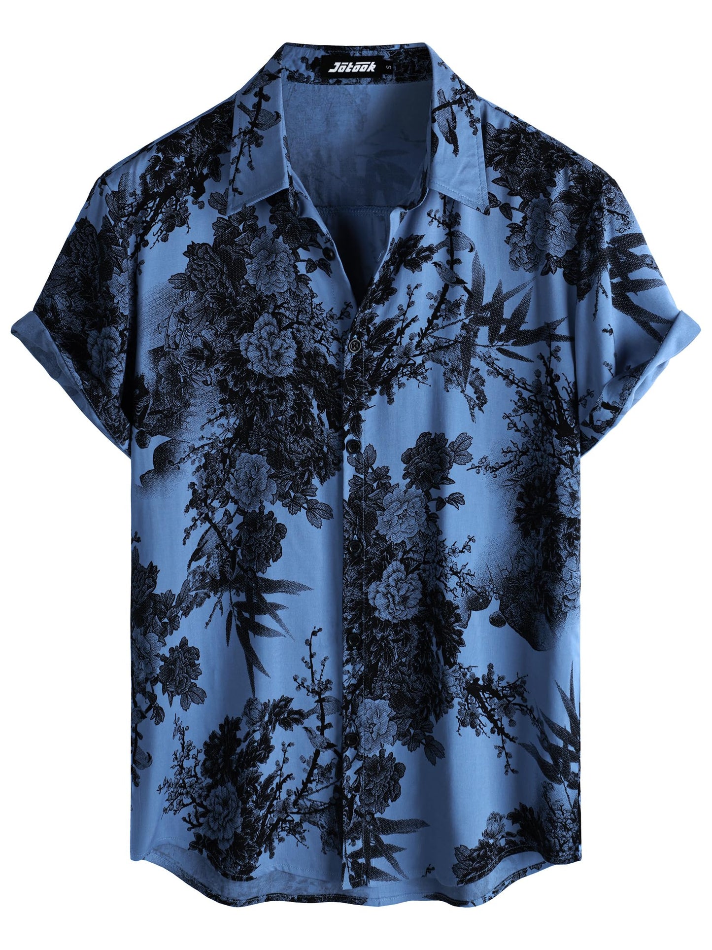 JOTOOK Mens Hawaiian Shirt Short Sleeve Button Down Tropical Shirts Casual Floral Summer Beach Shirt
