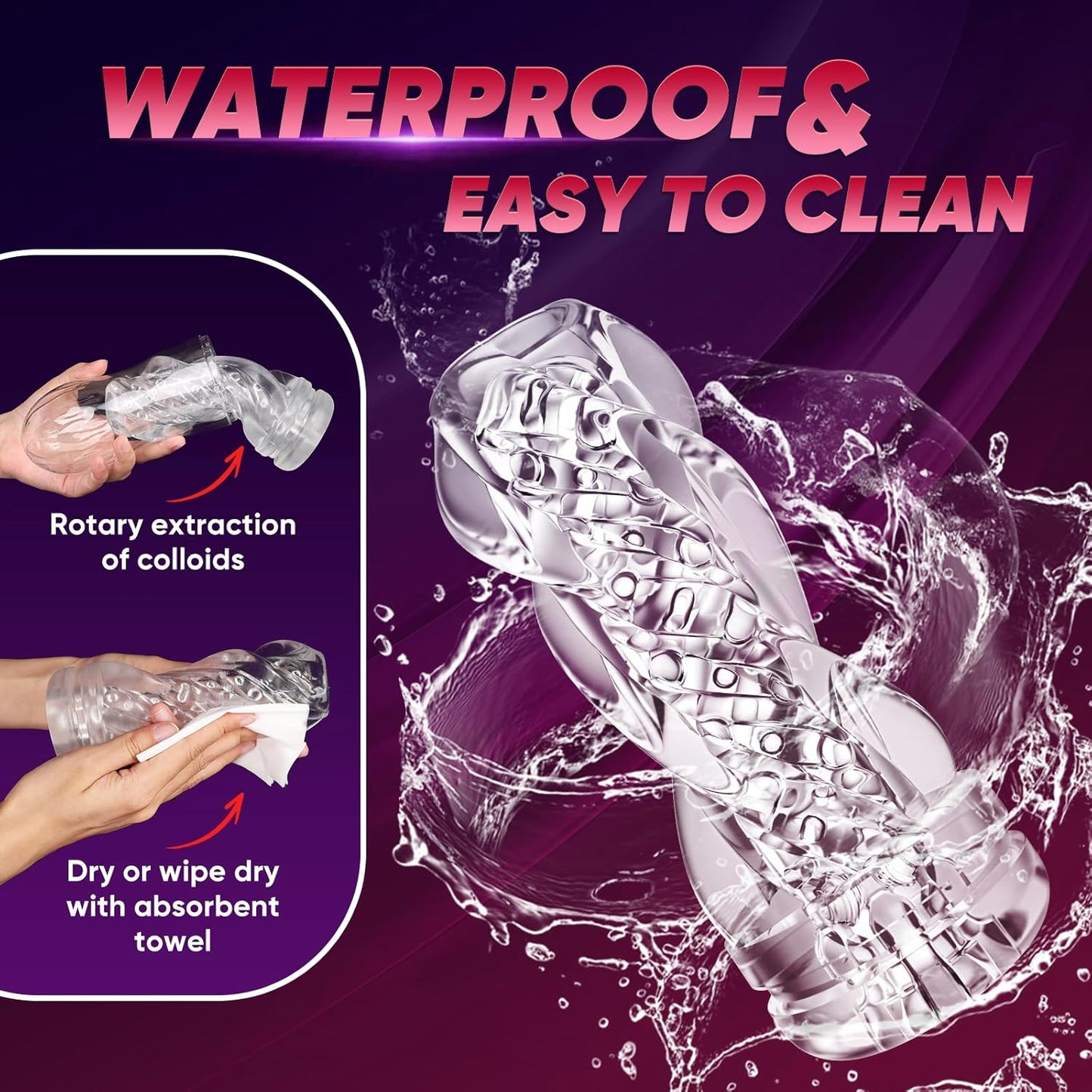 3 Ways to Use Male Masturbator Manual Reusable Handheld with Lifelike Ultra-Soft Textured, Male Masturbation Stroker Sleeve Stimulation Pocket Pussies Sex Toys Penis TPE Masturbation Sleeve for Men