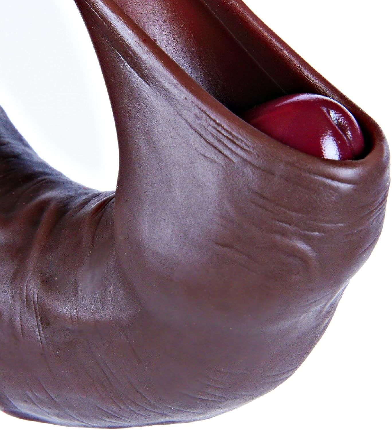 Umania Realistic Silicone Dildo Movable Foreskin Black 8in