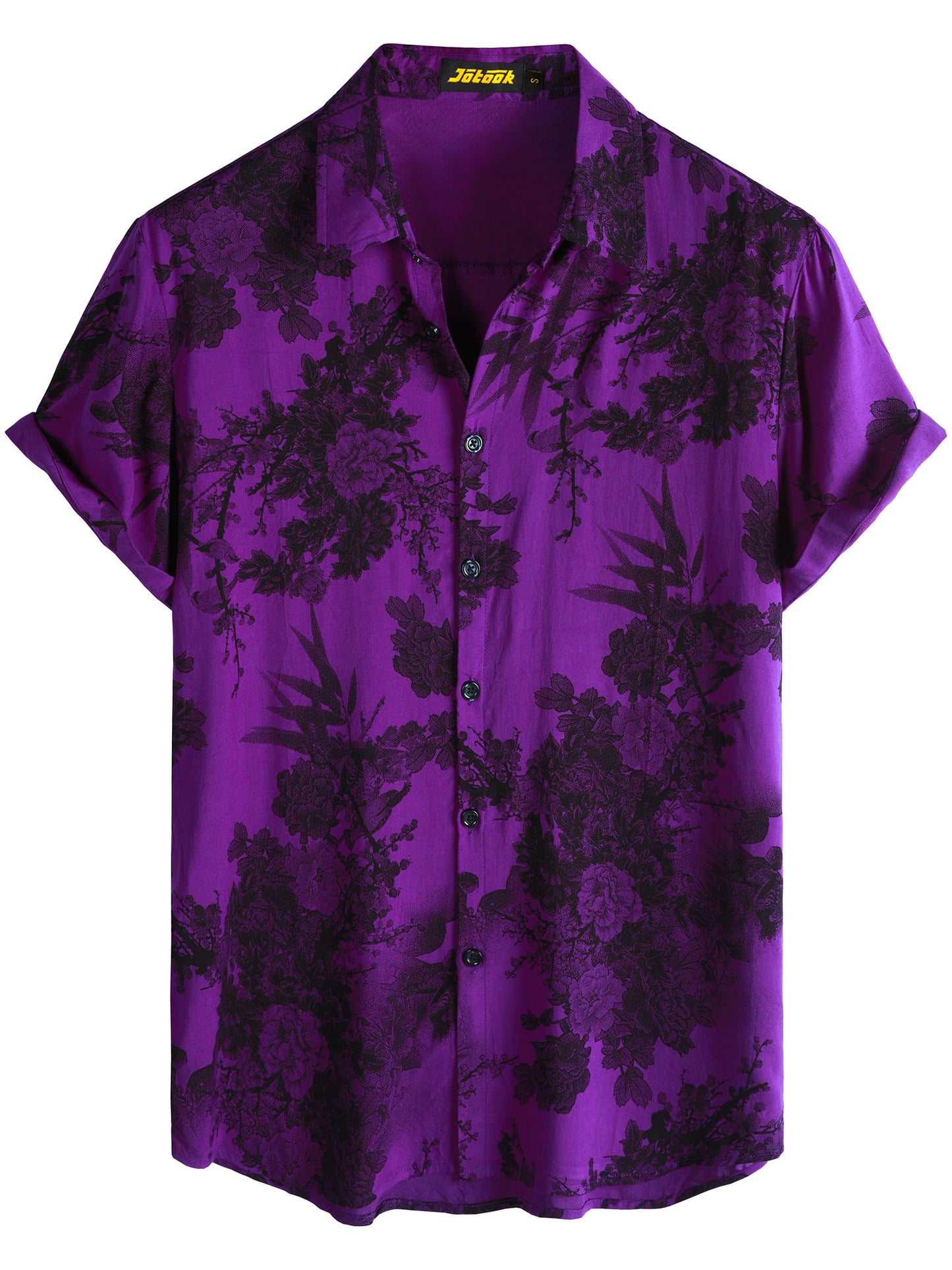 JOTOOK Mens Hawaiian Shirt Short Sleeve Button Down Tropical Shirts Casual Floral Summer Beach Shirt