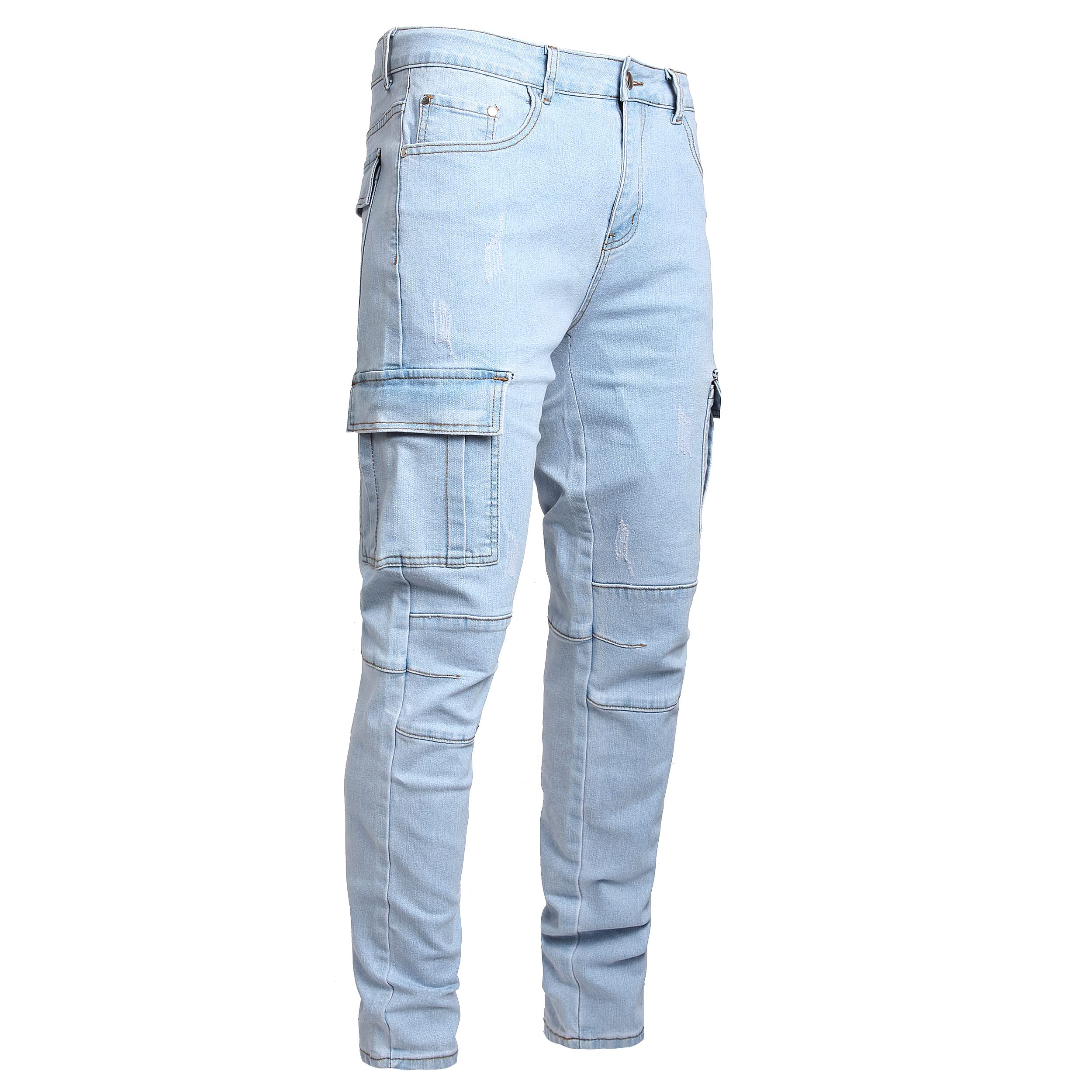 JUNBAOSS Men's Slim Fit Jeans Stretch Ripped Skinny Jeans for Men, Fashion Straight Leg Comfort Flex Waist Casual Pants