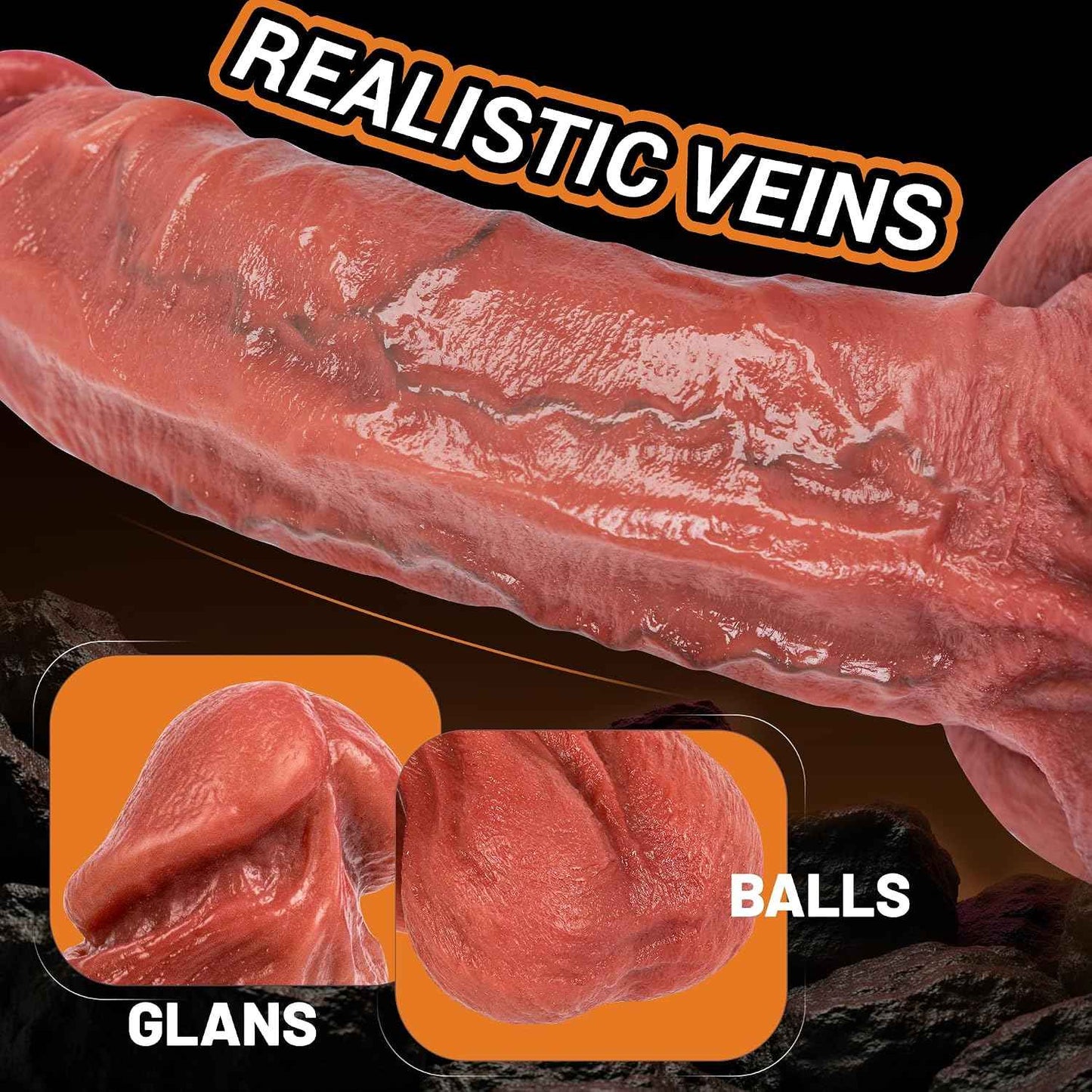 Inner Joy 9.1 Inch Realistic Silicone Dildo with Suction Cup
