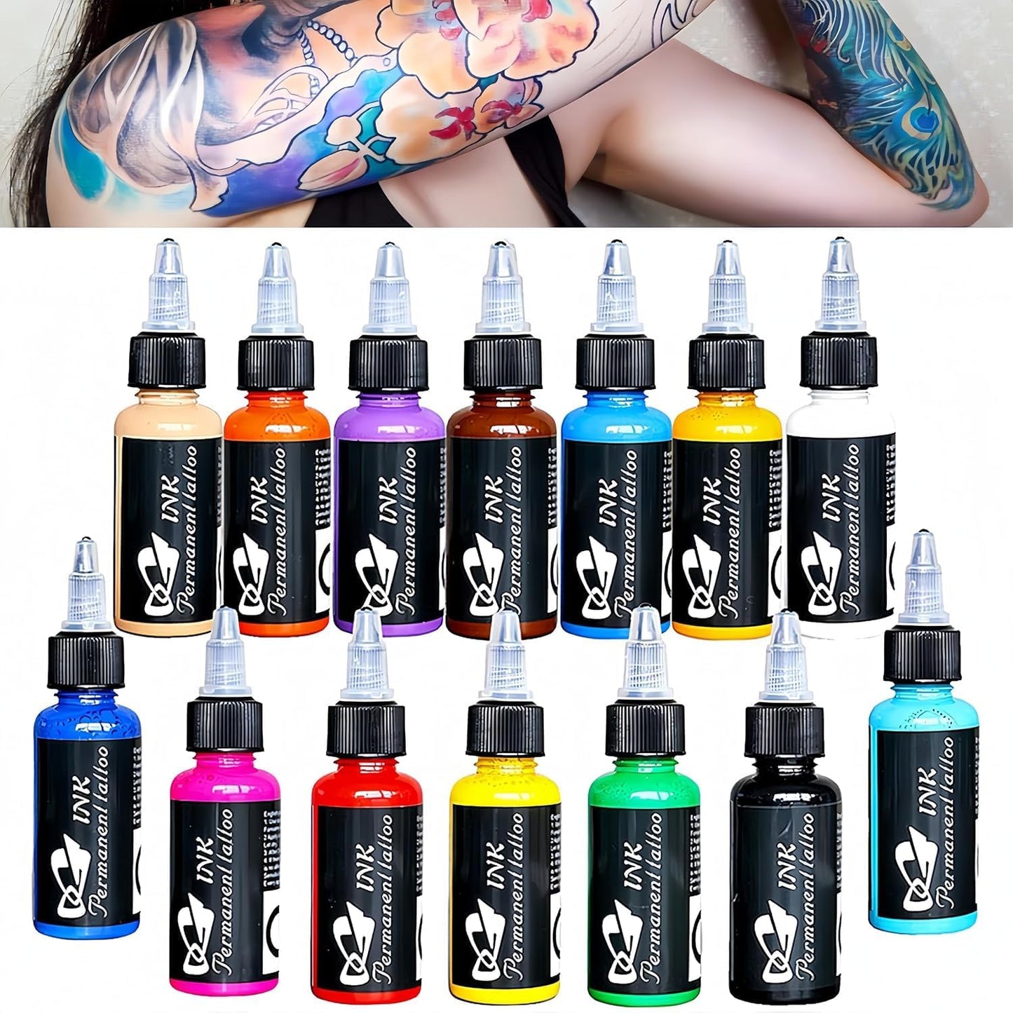 BAODELI 14 Piece Tattoo Ink Set 30ml Professional Pigments