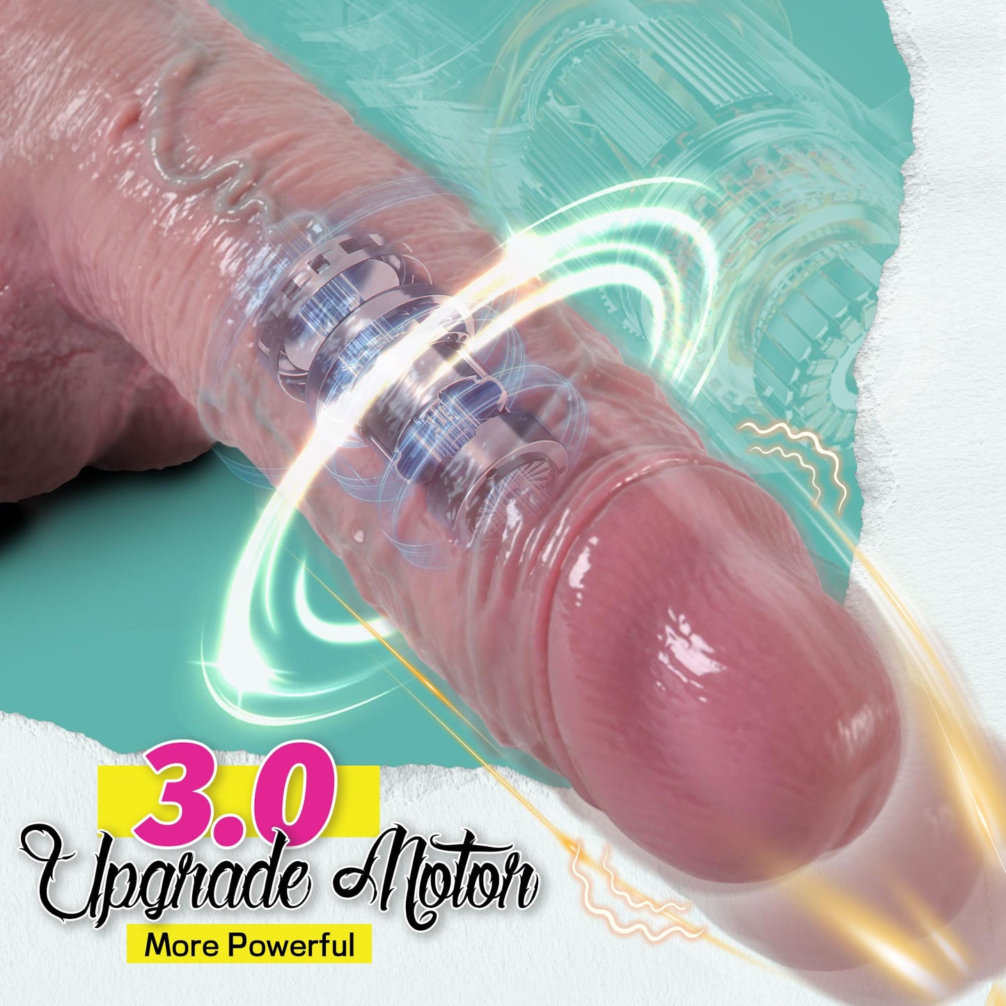 XXXL Thick Automatic Huge Dildo Vibrator, 4 in 1 Large Realistic Dildo with Vibrating & Thrusting & Rotating & Heating Dildos, Anal Vibrator G Spot Stimulator Sex Toy Sex Toys for Gay Women Men