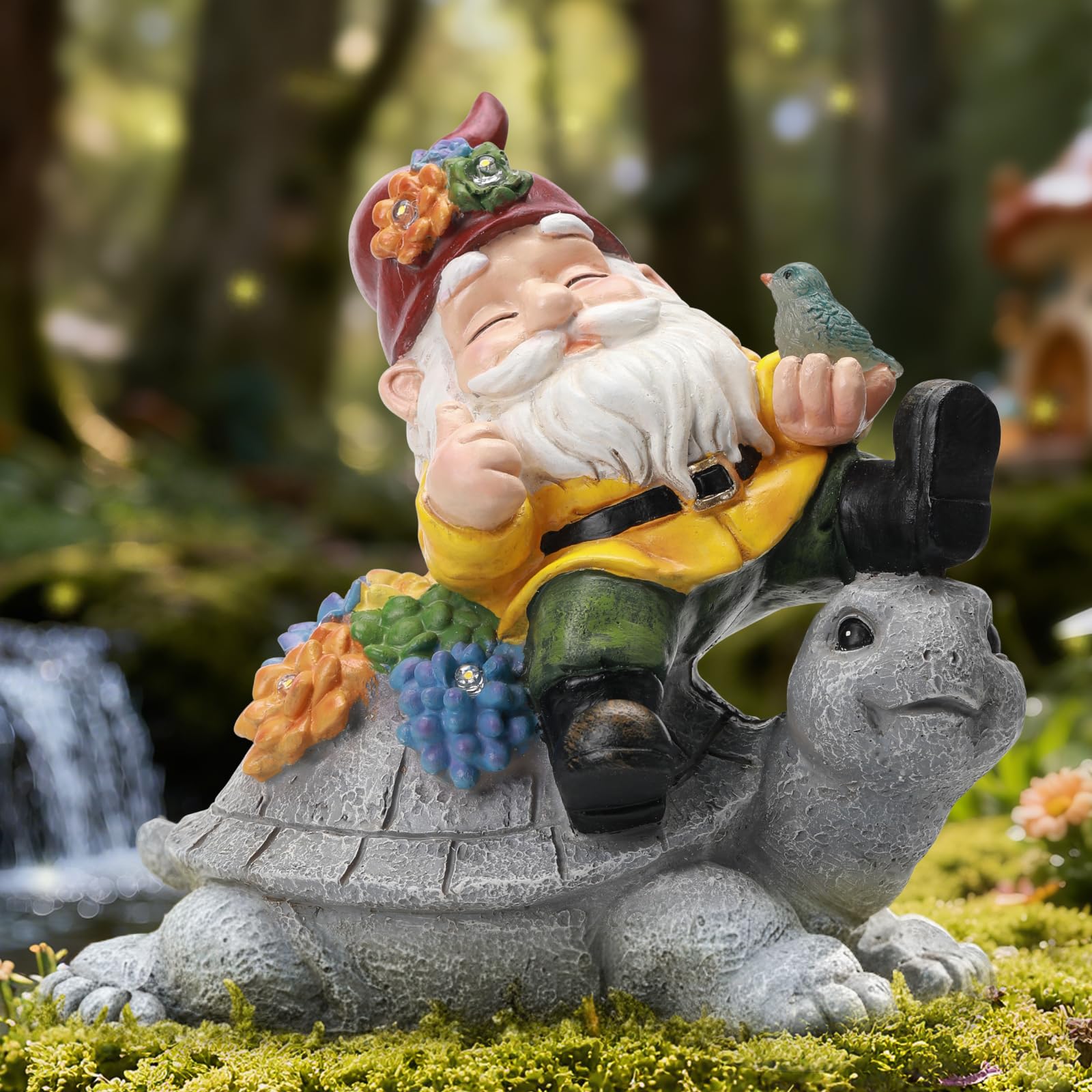 Ayadon Solar Garden Animal Lantern Statue Figurine Lights Decor for Patio Yard