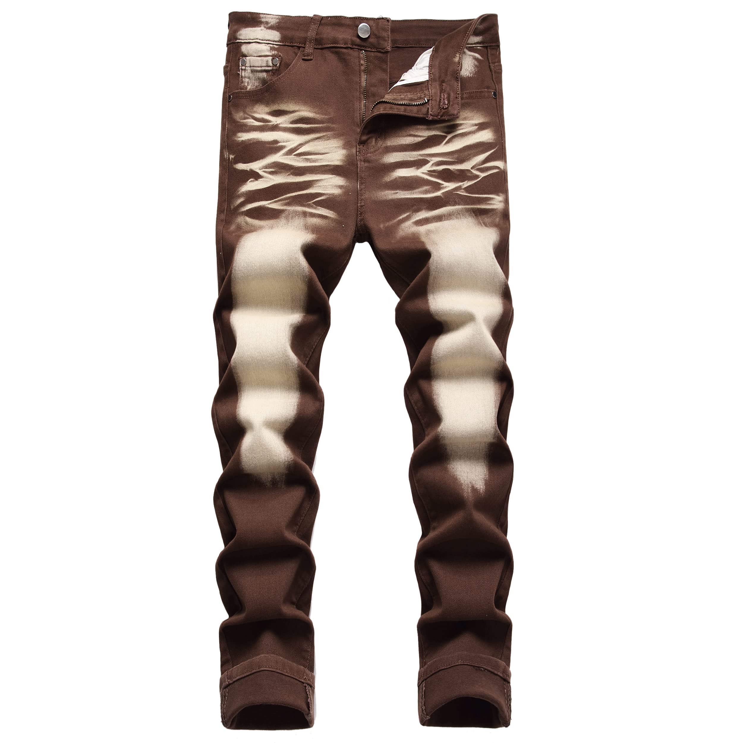 JUNBAOSS Men's Slim Fit Jeans Stretch Ripped Skinny Jeans for Men, Fashion Straight Leg Comfort Flex Waist Casual Pants