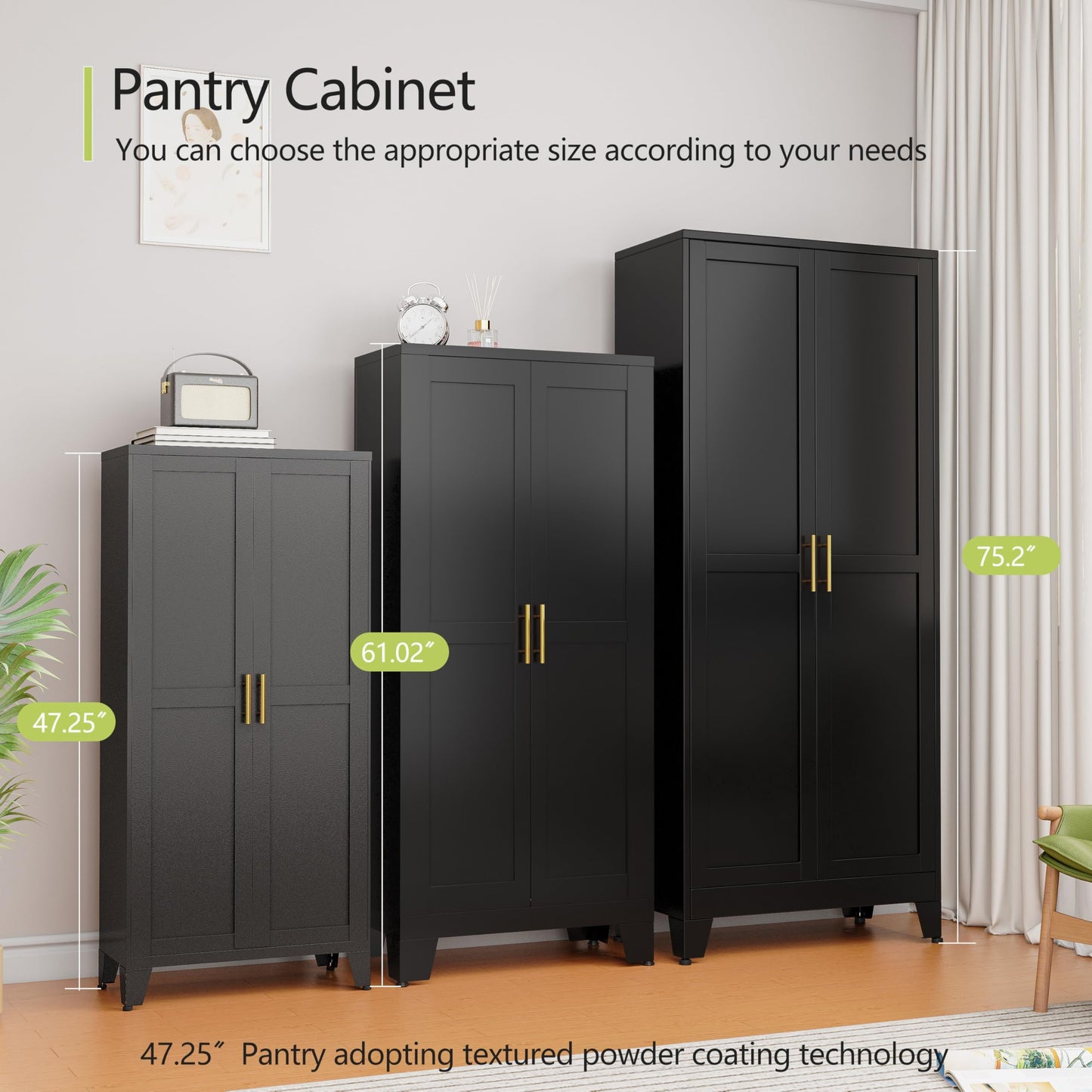 GAIOUS 2 Door Pantry Cabinet