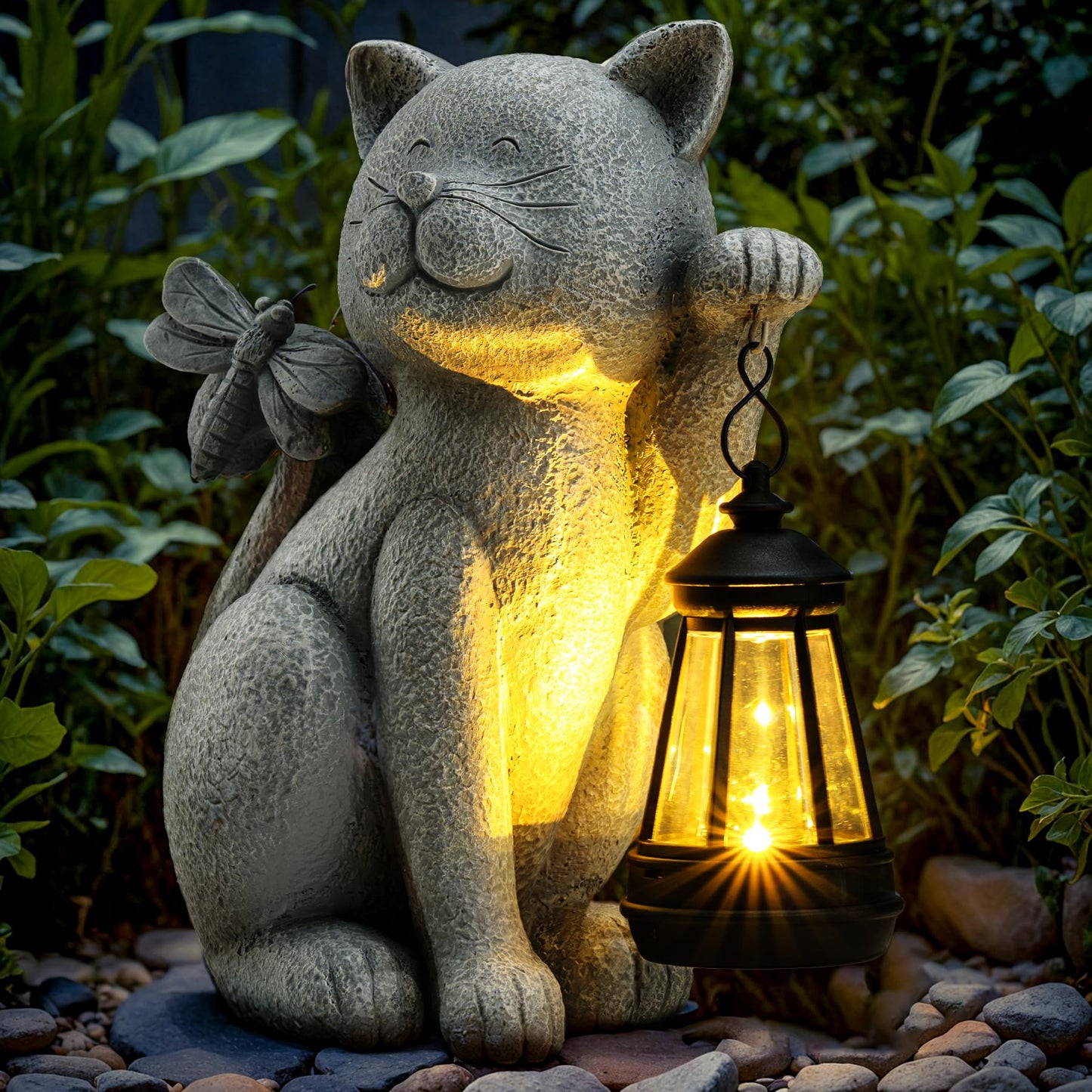 YDKOJGW Solar Garden Outdoor Statues with Succulent and 7 LED Lights - Lawn Decor Tortoise Statue for Patio, Balcony, Yard Ornament - Unique Housewarming Gifts