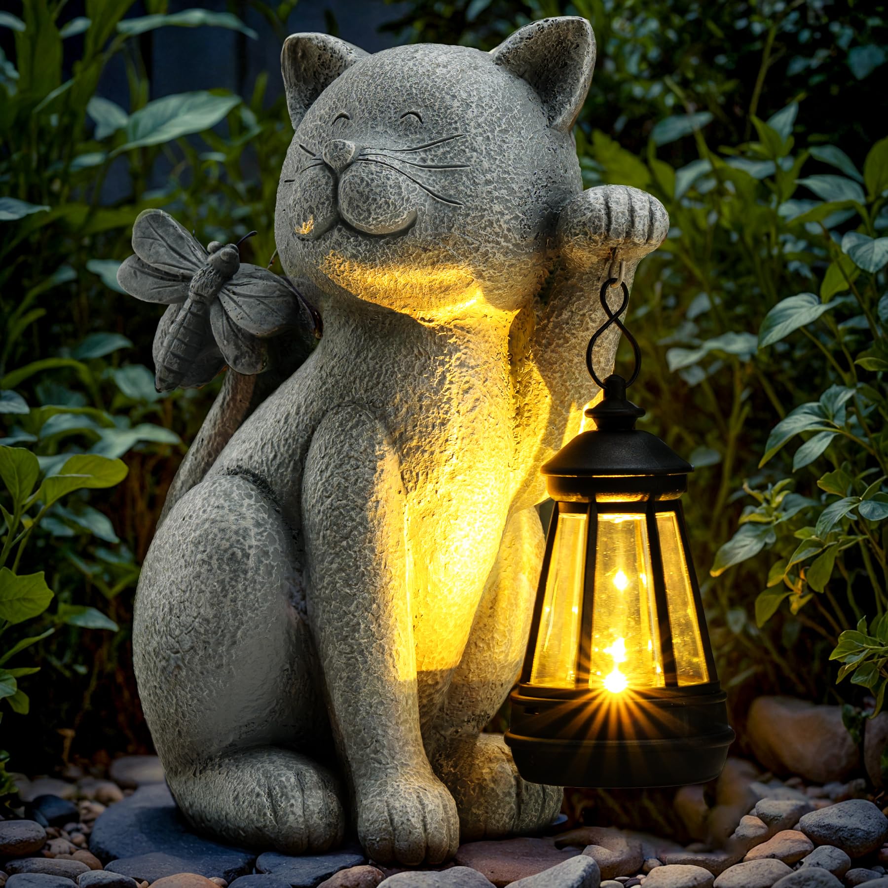 YDKOJGW Solar Garden Outdoor Statues with Succulent and 7 LED Lights - Lawn Decor Tortoise Statue for Patio, Balcony, Yard Ornament - Unique Housewarming Gifts