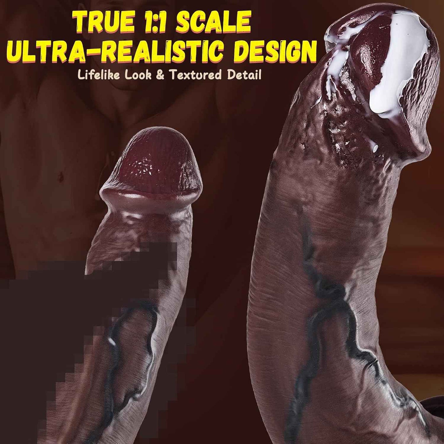 Clarerupt 8-Inch Realistic Silicone Dildo Dual-Density Suction Cup