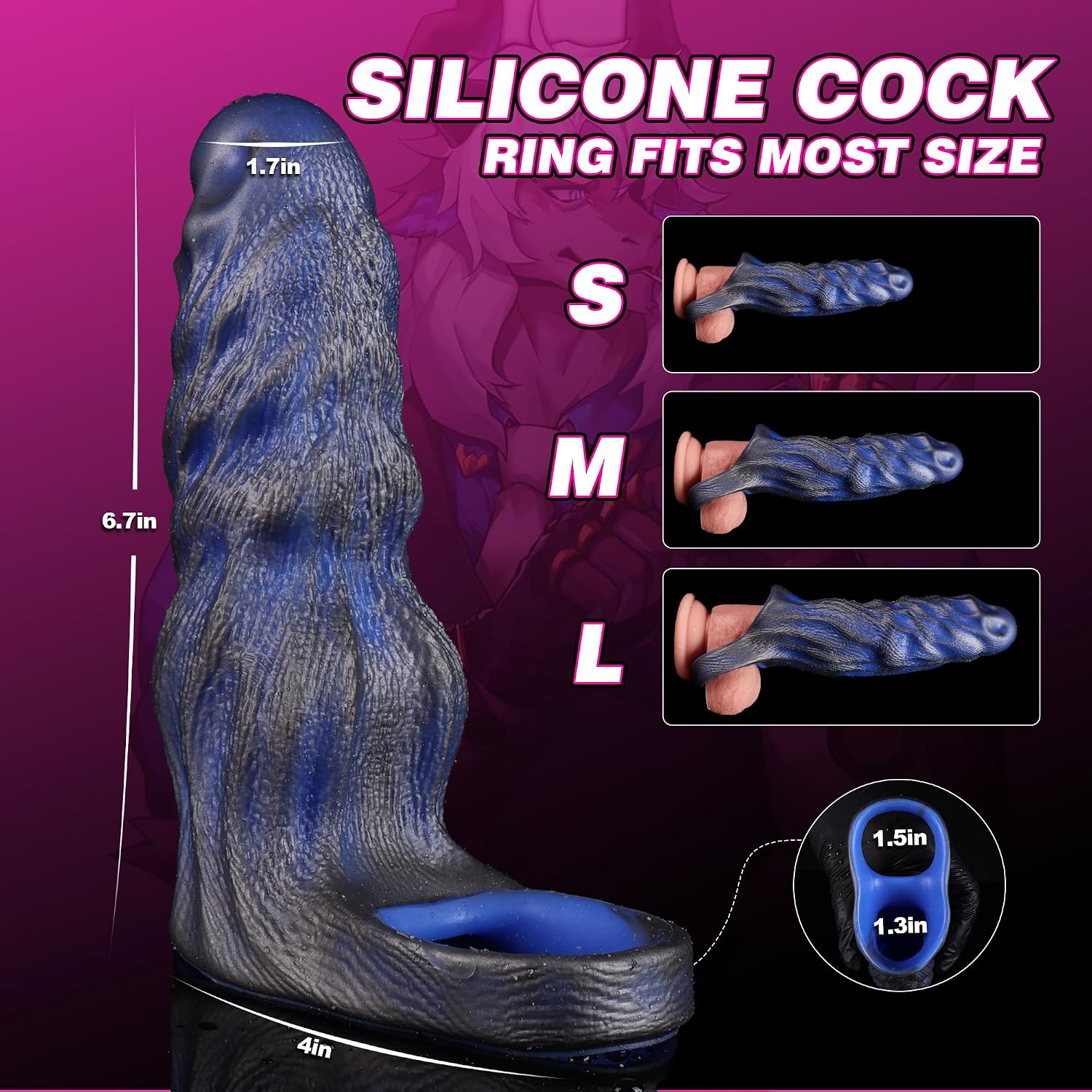Penis Sleeve Extender Sex Toy for Men, Monster Knot Dildo Cock Ring Girth Enhancer Sleeve, Pennis Extender Liquid Silicone Penis Stretcher & Enlarger, Cock Extender for Enhanced Pleasure for Couples