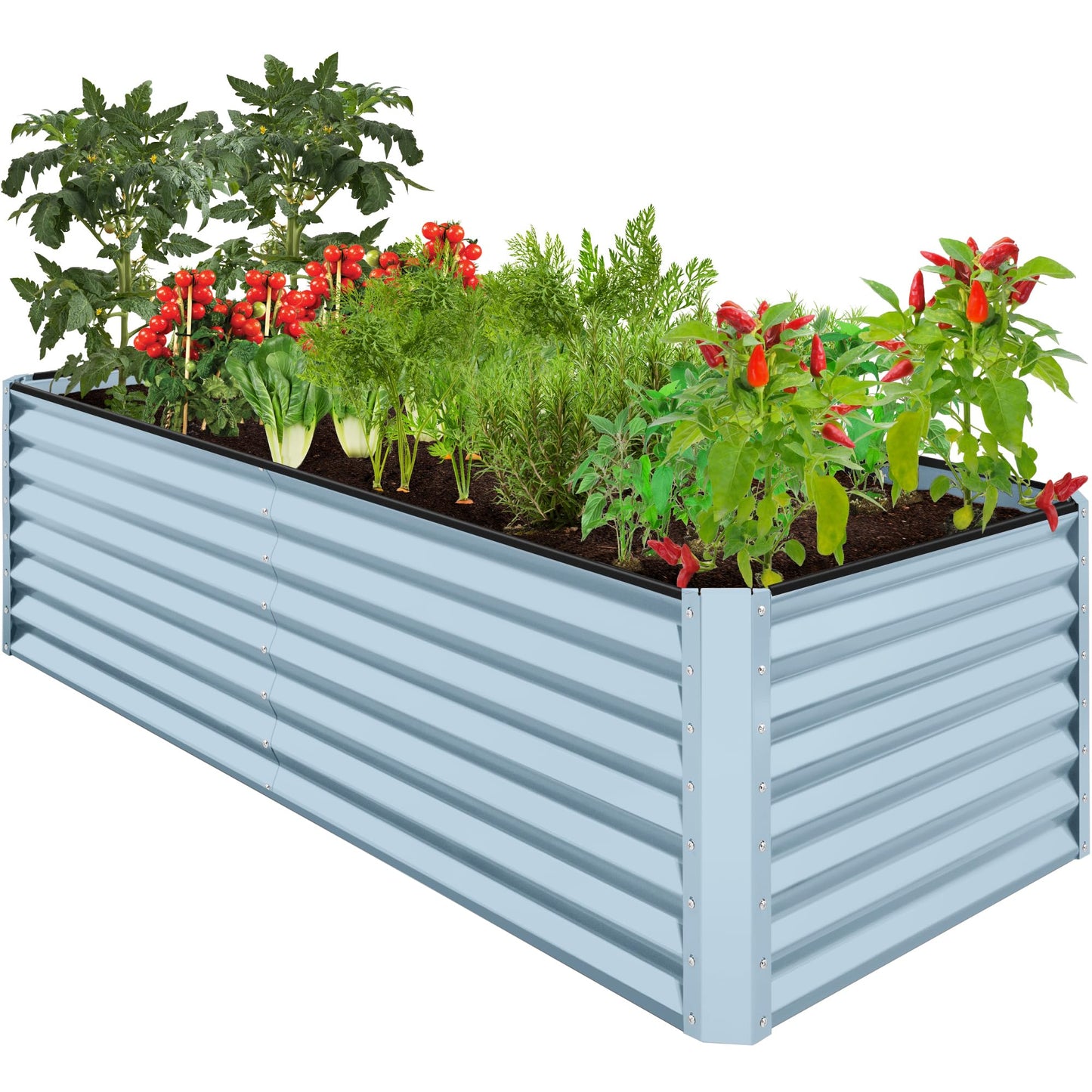 Best Choice Products Outdoor Metal Raised Garden Bed, Planter Box for Vegetables, Flowers, Herbs