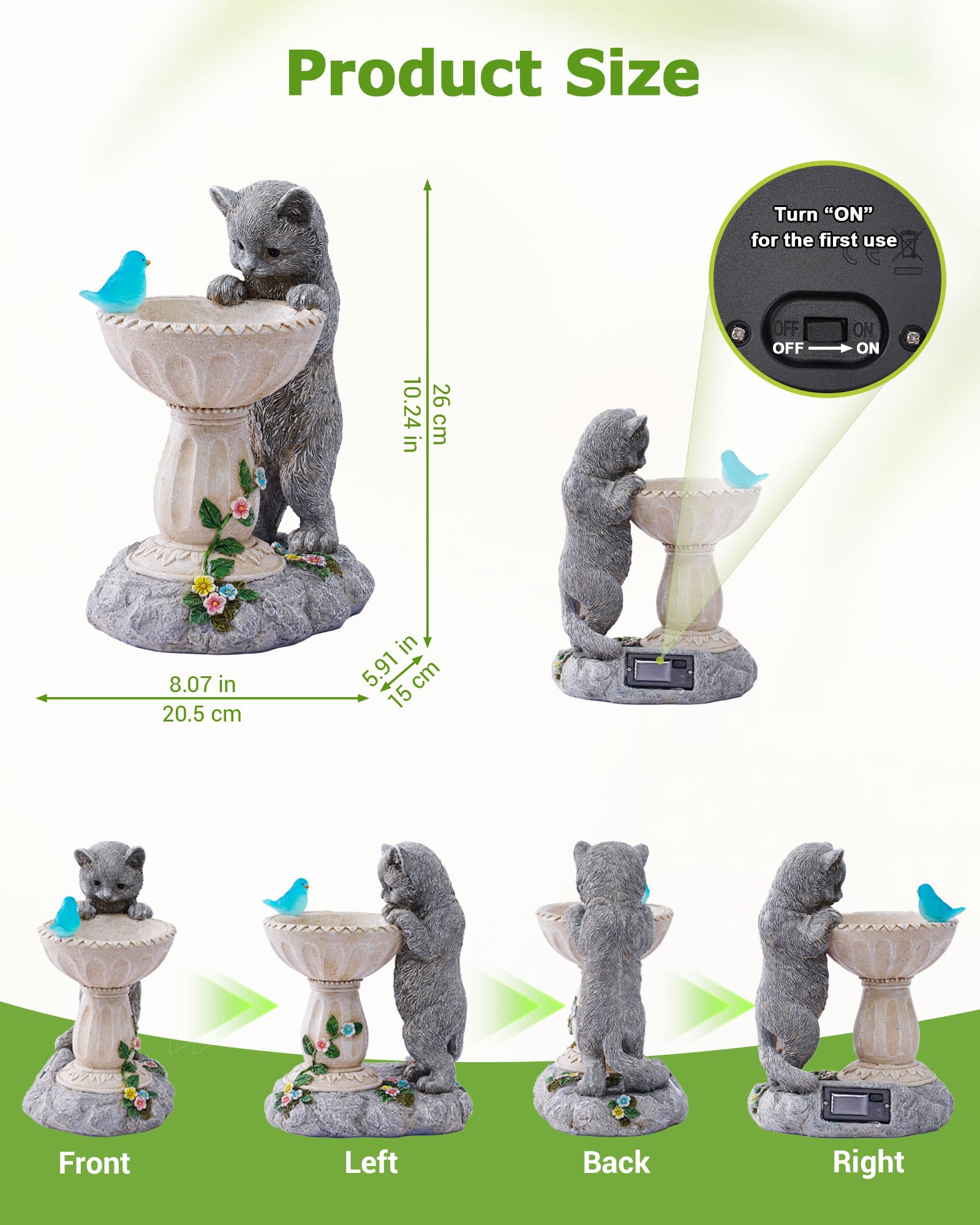 Nacome Solar Birdbath