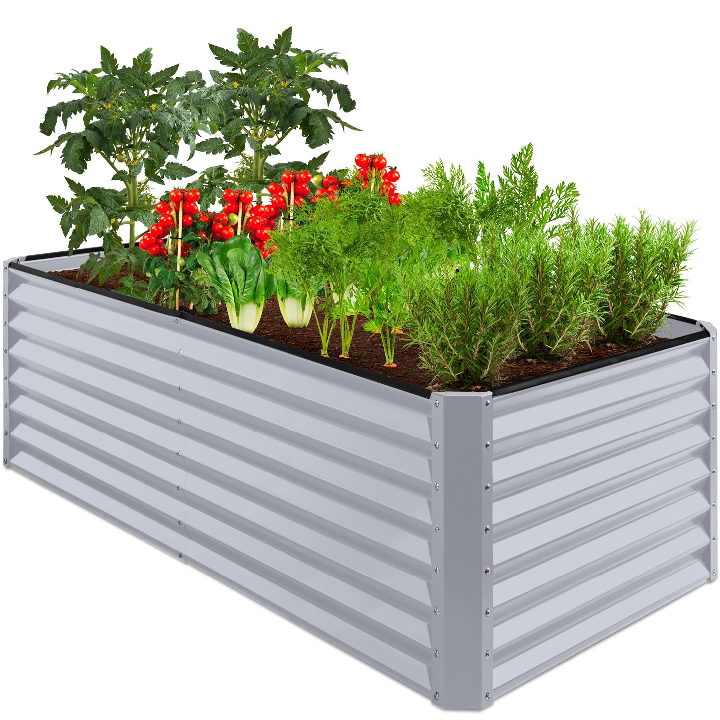 Best Choice Products Outdoor Metal Raised Garden Bed, Planter Box for Vegetables, Flowers, Herbs