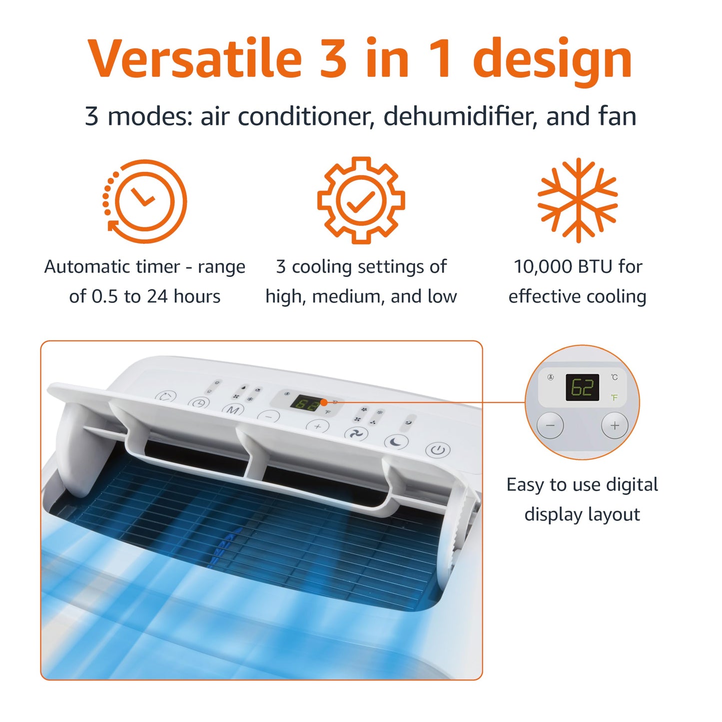 Amazon Basics Portable Air Conditioner with Remote - Cools