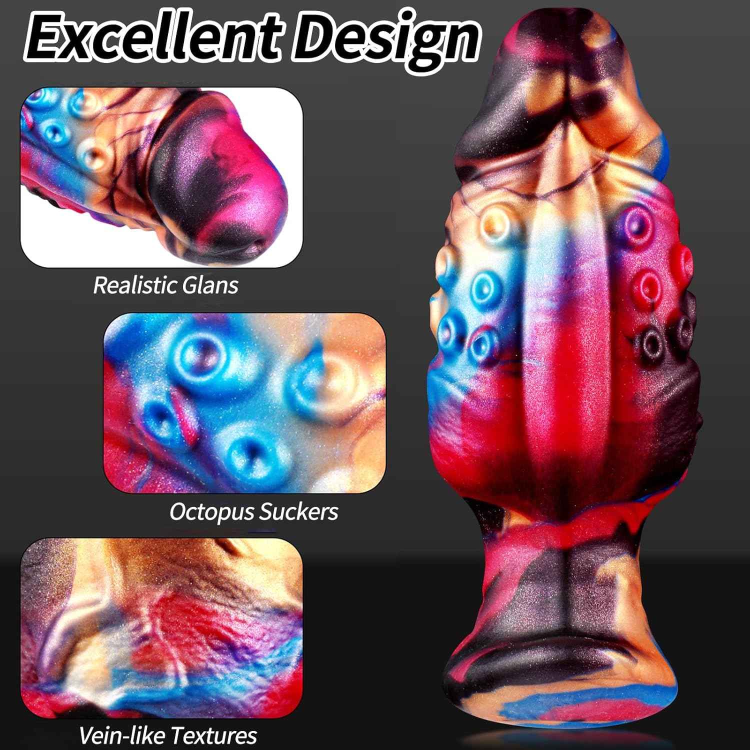 Monster Anal Plug Wearable Fantasy Octopus Butt Plug with Narrow Neck Silicone Tentacle Anal Dilator Trainer Stretcher Prostate Massager G-spot Sex Toy for Couples Men Women Masturbation (S)