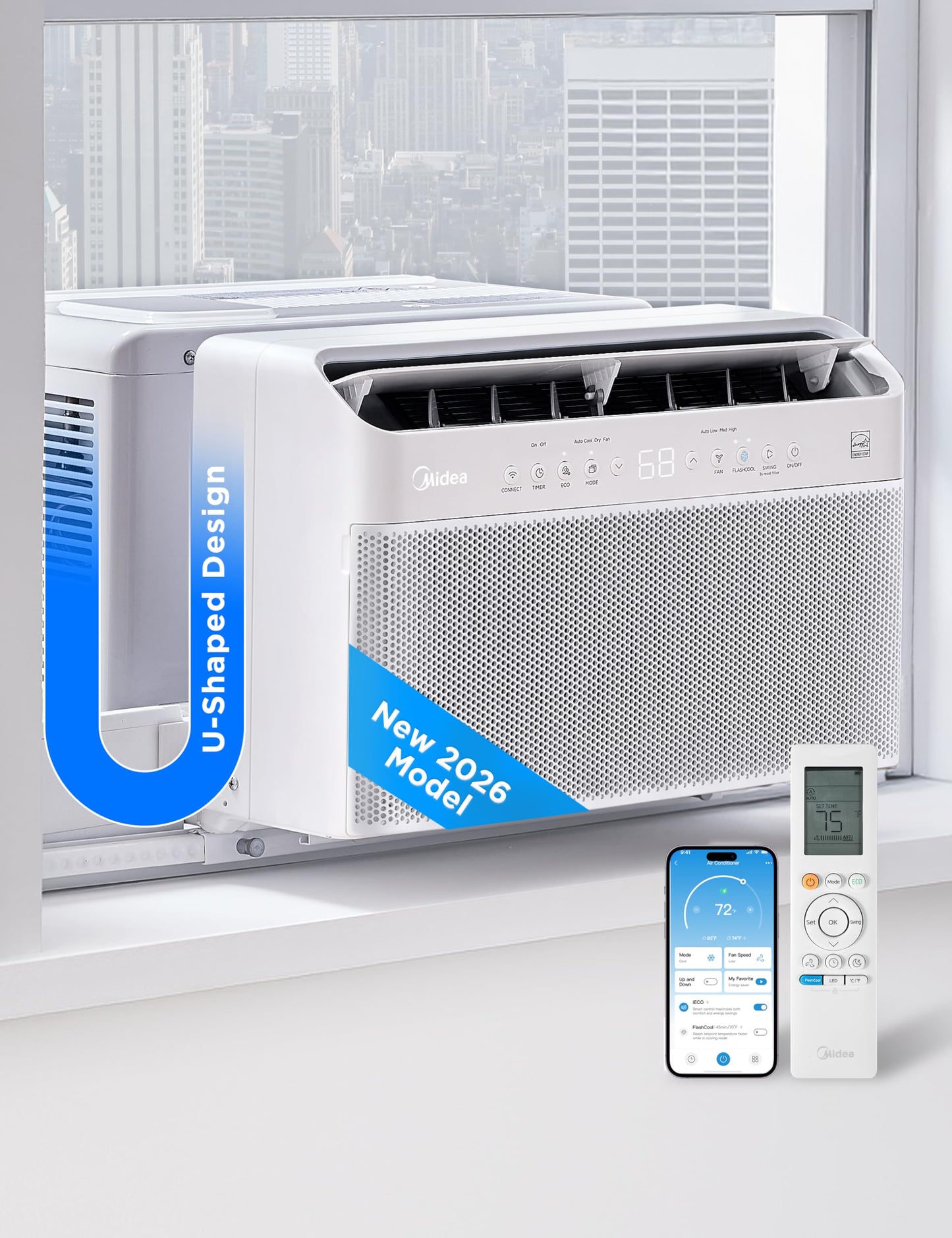 Midea U Shaped Smart Inverter Window Air Conditioner