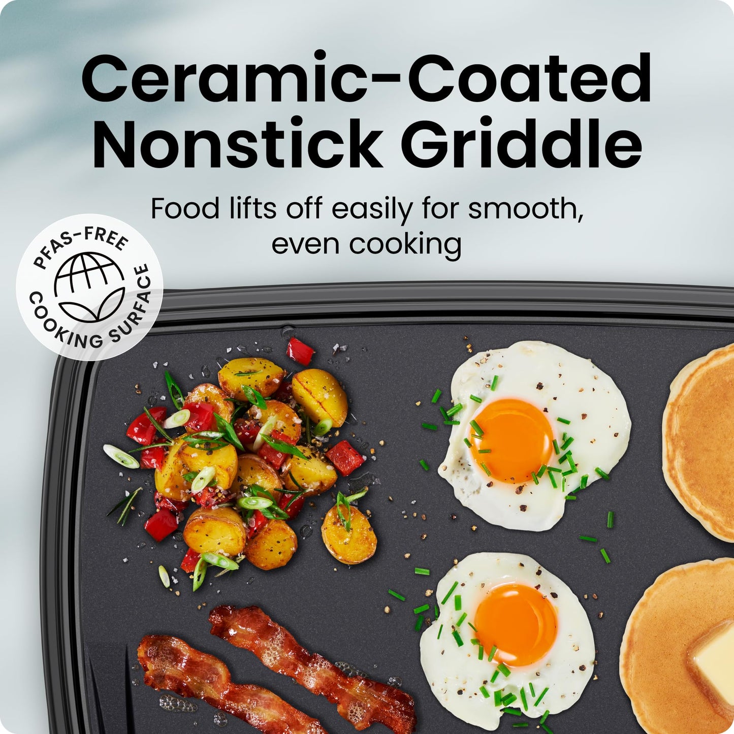 Chefman Electric Griddle, Flat Top Griddle with Temperature Control Pancake Griddle Electric Griddle Nonstick Extra Large Cooking Variation