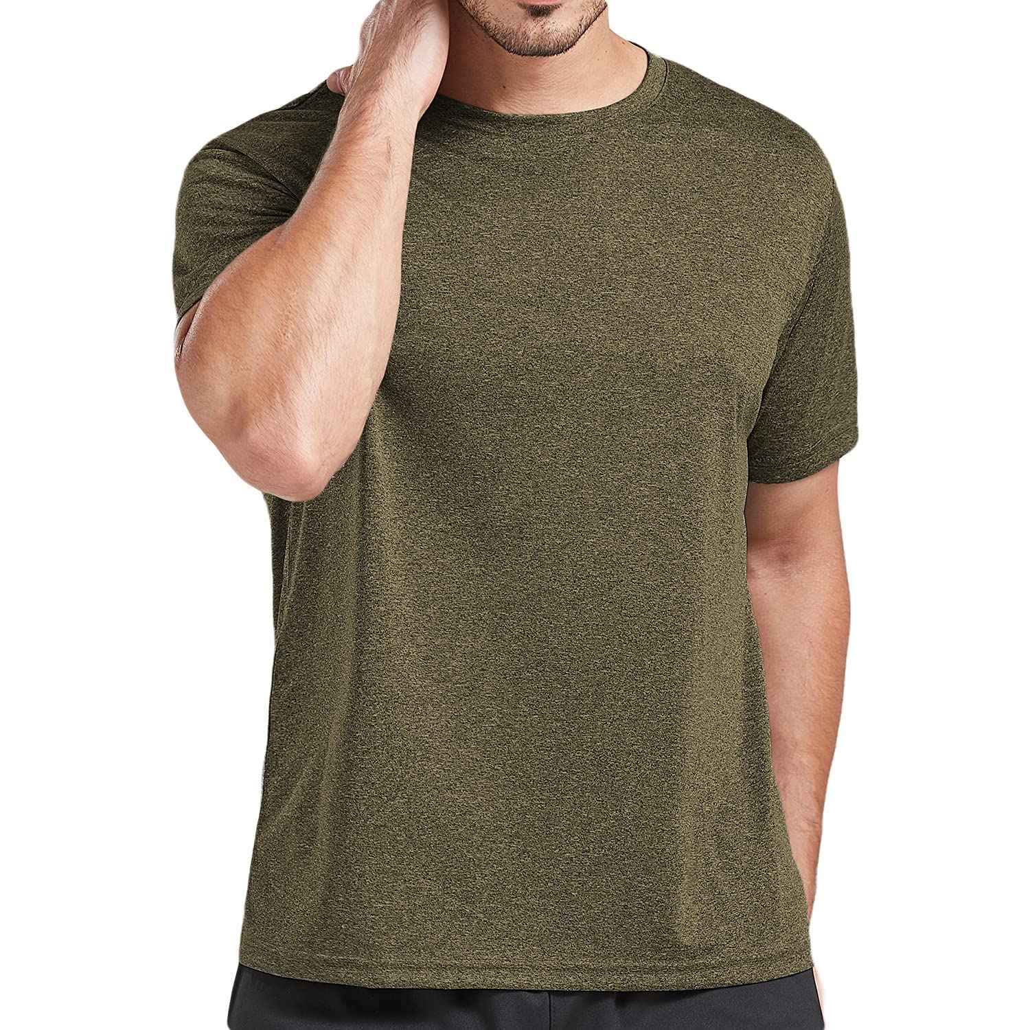 5 Pack Men's Dry Fit T Shirts Athletic Running Gym Workout Short Sleeve Tee Shirts for Men