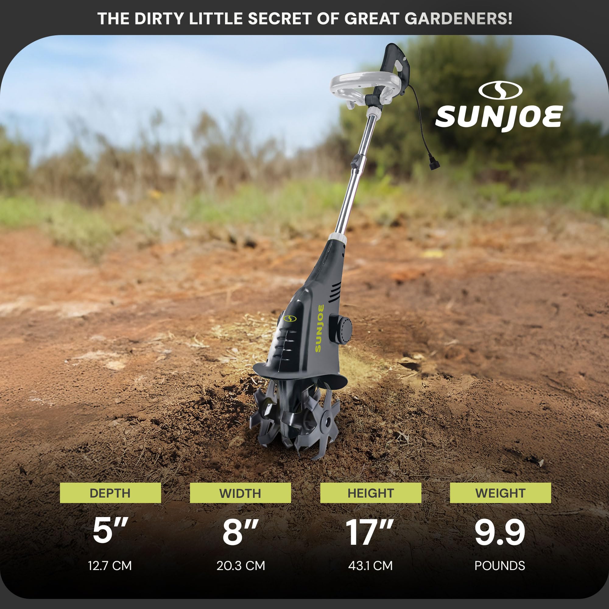Sun Joe Corded Electric Garden Tiller & Cultivator