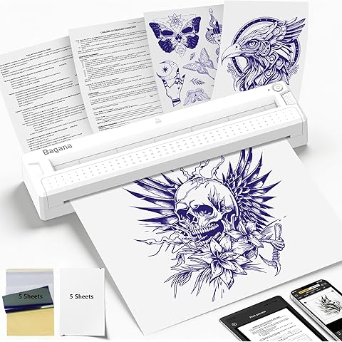Gloryang Wireless Tattoo Transfer Stencil Printer Portable Thermal Machine Black