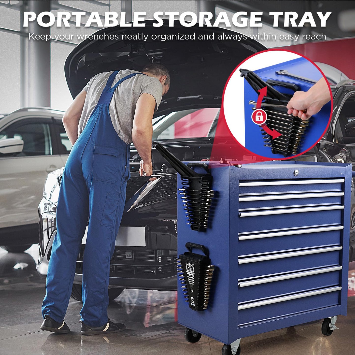 SEDY Combination Wrench Set with Magnetic Organizer