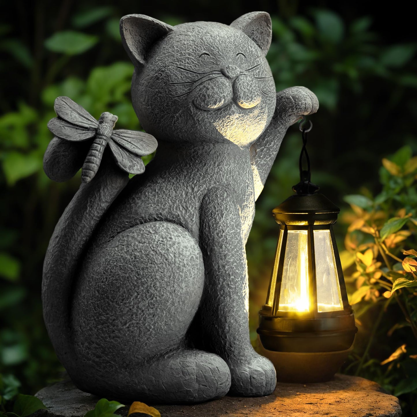 YDKOJGW Solar Garden Outdoor Statues with Succulent and 7 LED Lights - Lawn Decor Tortoise Statue for Patio, Balcony, Yard Ornament - Unique Housewarming Gifts