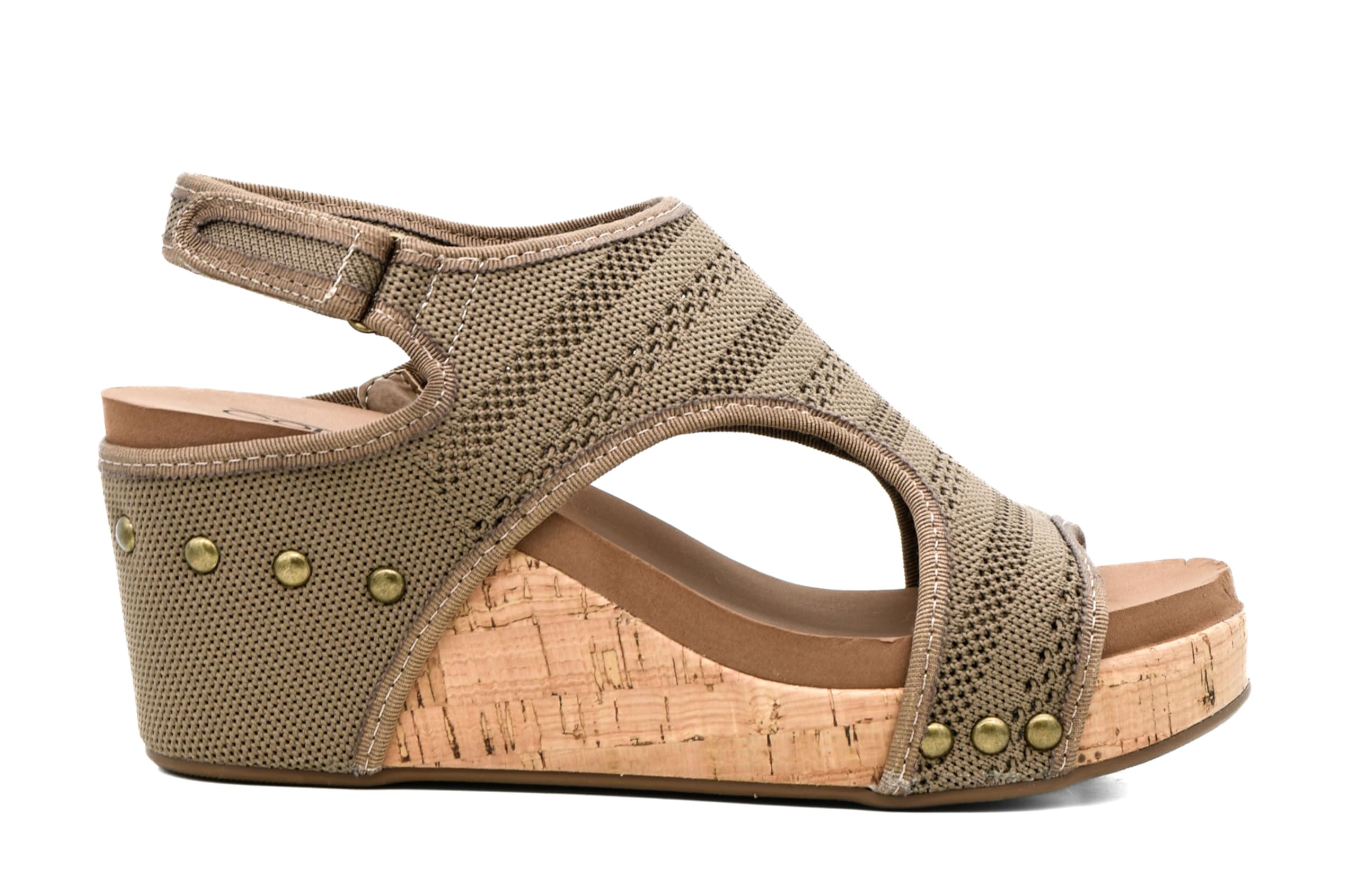 Corkys Footwear Womens Carley Wedges, Featuring Corkys EVA Foam Cushioned Insoles, A 2.5 Inch Heel, Lightweight For All Day Wear, And Hook And Loop Closure