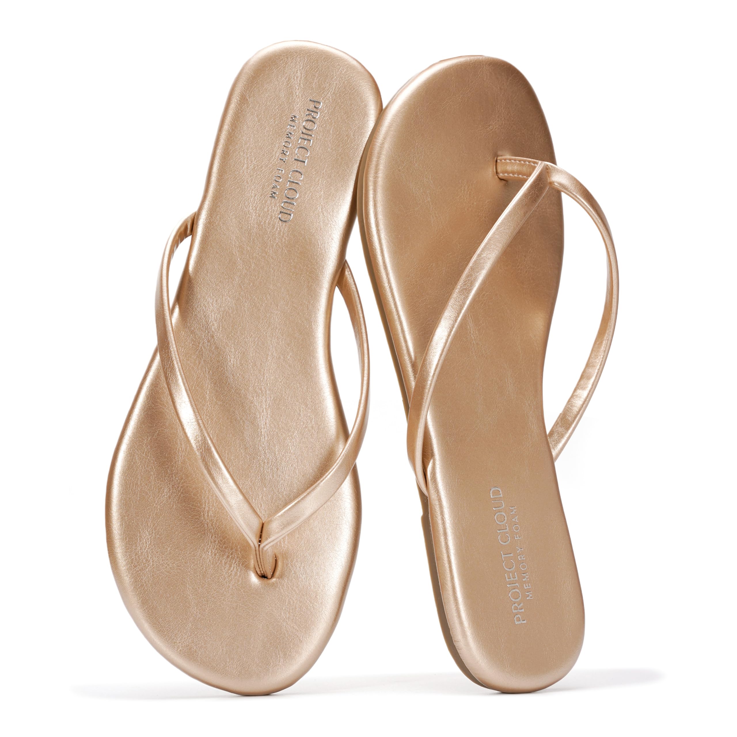 Project Cloud Flip Flops for Women Footwear- Lightweight and Memory Foam Insole Sandals for Women 2026 - Durable Non-Slip Beach Essentials Flats for Women Sandals (Foundations)