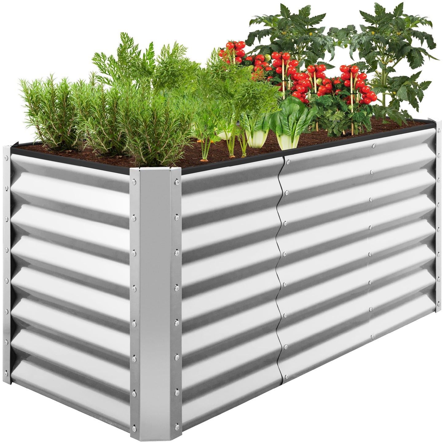Best Choice Products Outdoor Metal Raised Garden Bed, Planter Box for Vegetables, Flowers, Herbs