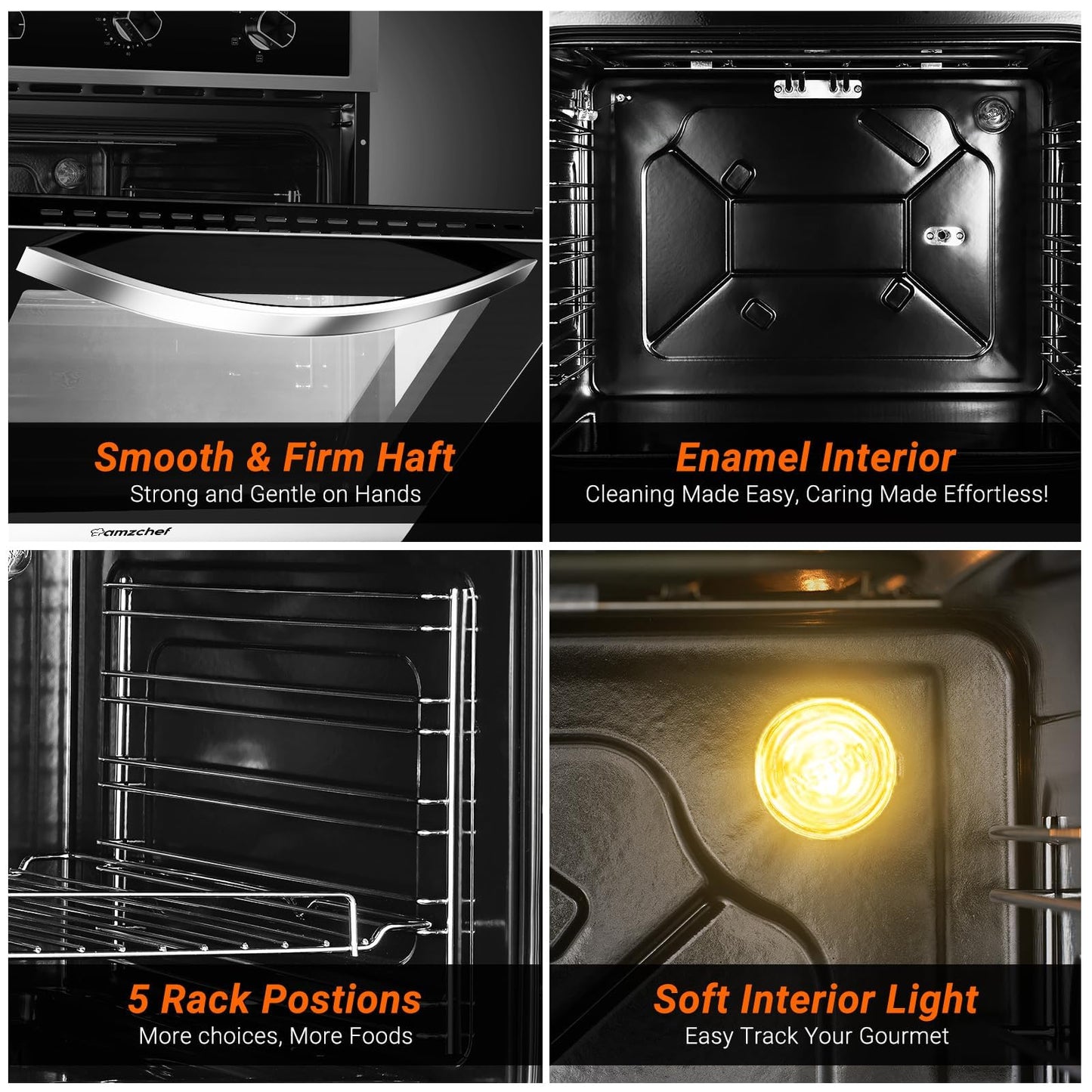 24" Single Wall Oven for Kitchen: 2200W Built-in Electric Wall Oven with Mechanical Knobs Control