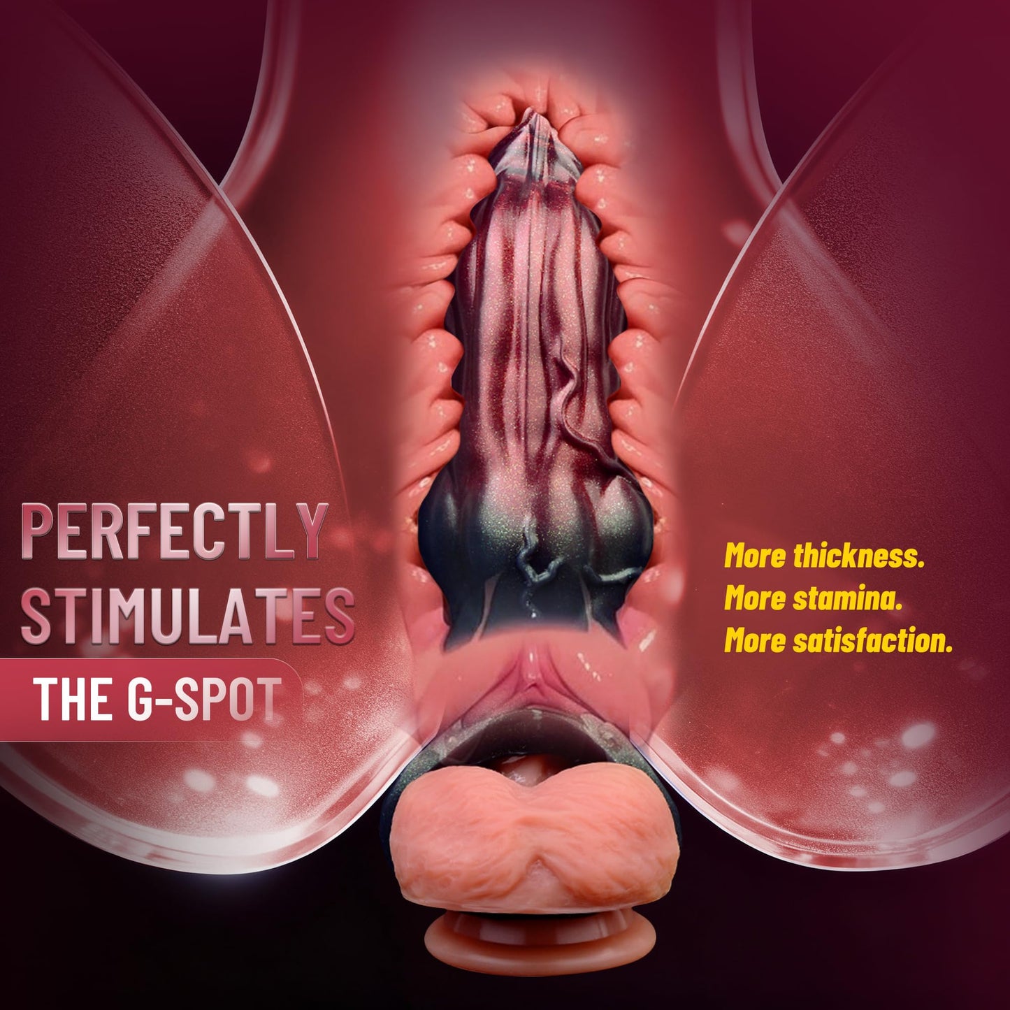 Monster Dog Penis Sleeve, 7.09 Inch Realistic Liquid Platinum Silicone Extender, Thick Textured Cock Sleeve with Ball Ring for Men & Couples, Enhances Stamina & Longer-Lasting Pleasure