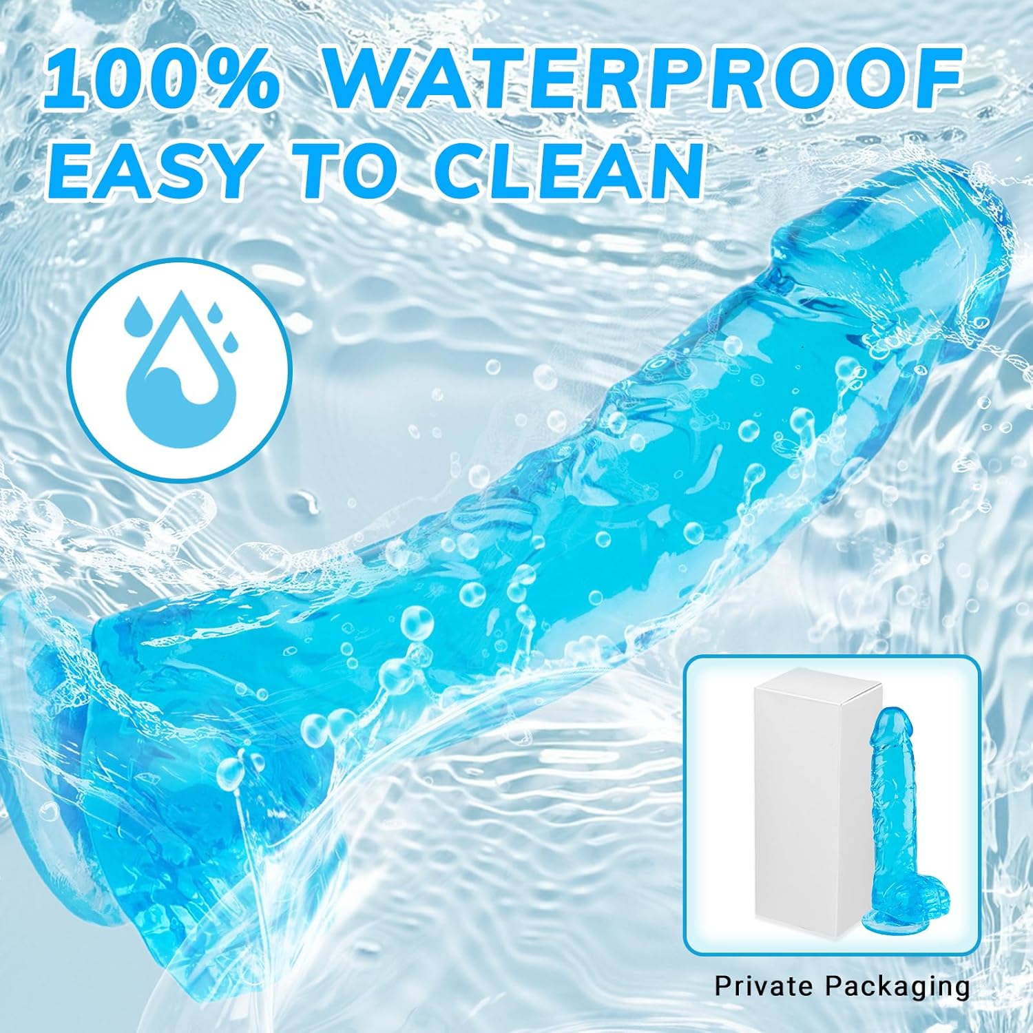 PlikBlik Realistic Dildo Suction Cup 7 Inch Blue