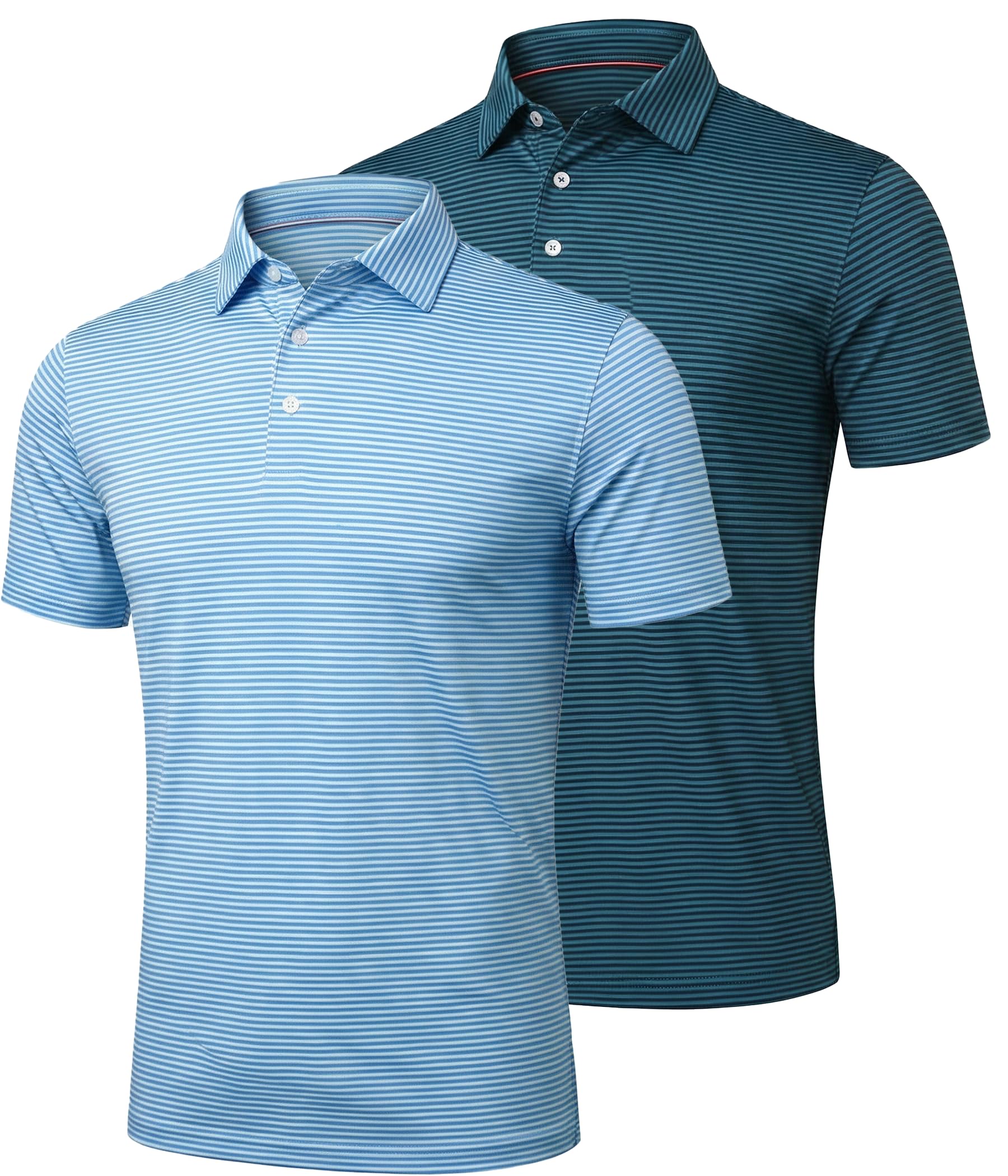 TELALEO 4/5 Pack Mens Polo Shirts Quick Dry Short Sleeve Golf T Shirt Performance Moisture Wicking Casual Workout