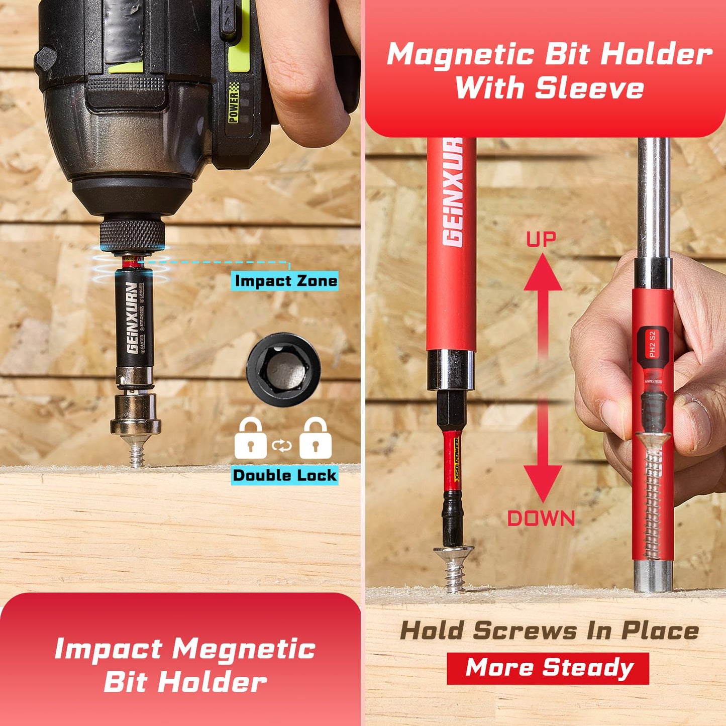 Impact driver bit set, plastic box