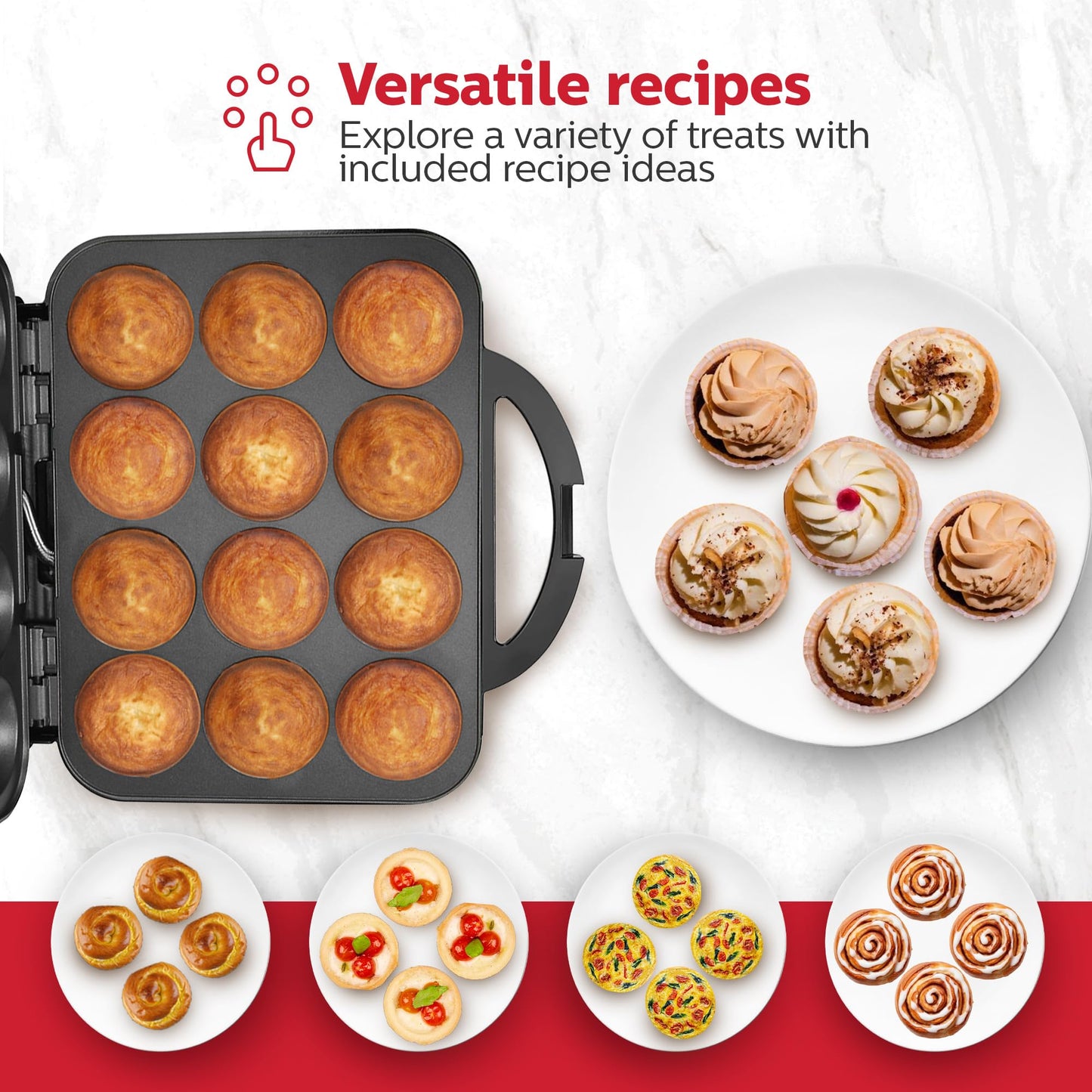 Holstein Housewares - Non-Stick Cupcake Maker, Teal - Makes 6 Cupcakes, Muffins, Cinnamon Buns, and more for Birthdays, Holidays, Bake Sales or Special Occasions