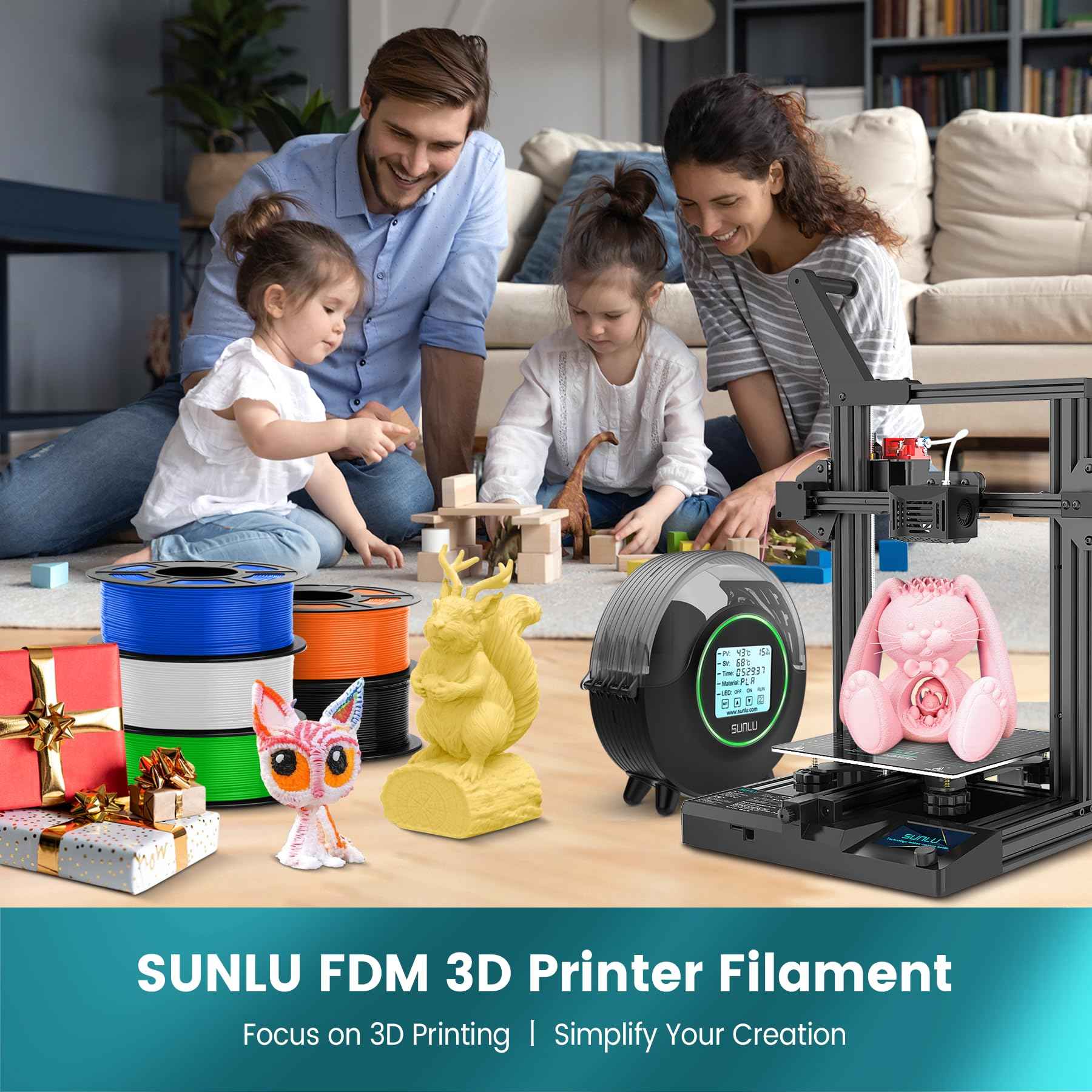 SUNLU PLA 3D Printer Filament PLA Filament 1.75mm