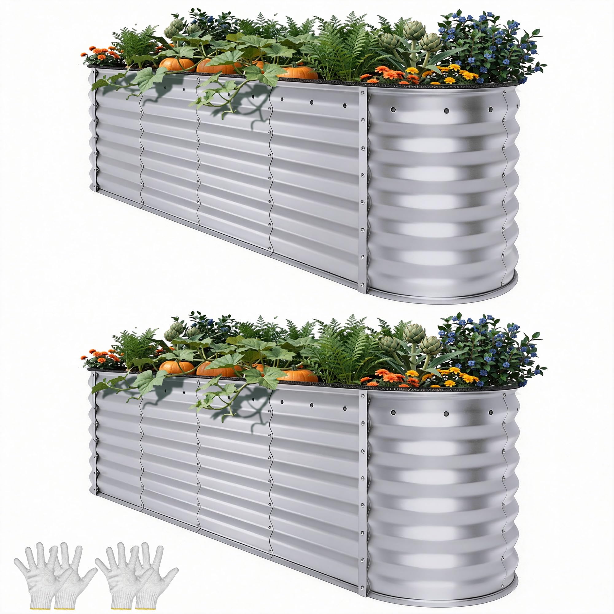 YITAHOME Raised Garden Bed Kit with Gloves, Ground Nails, Support Rod-1