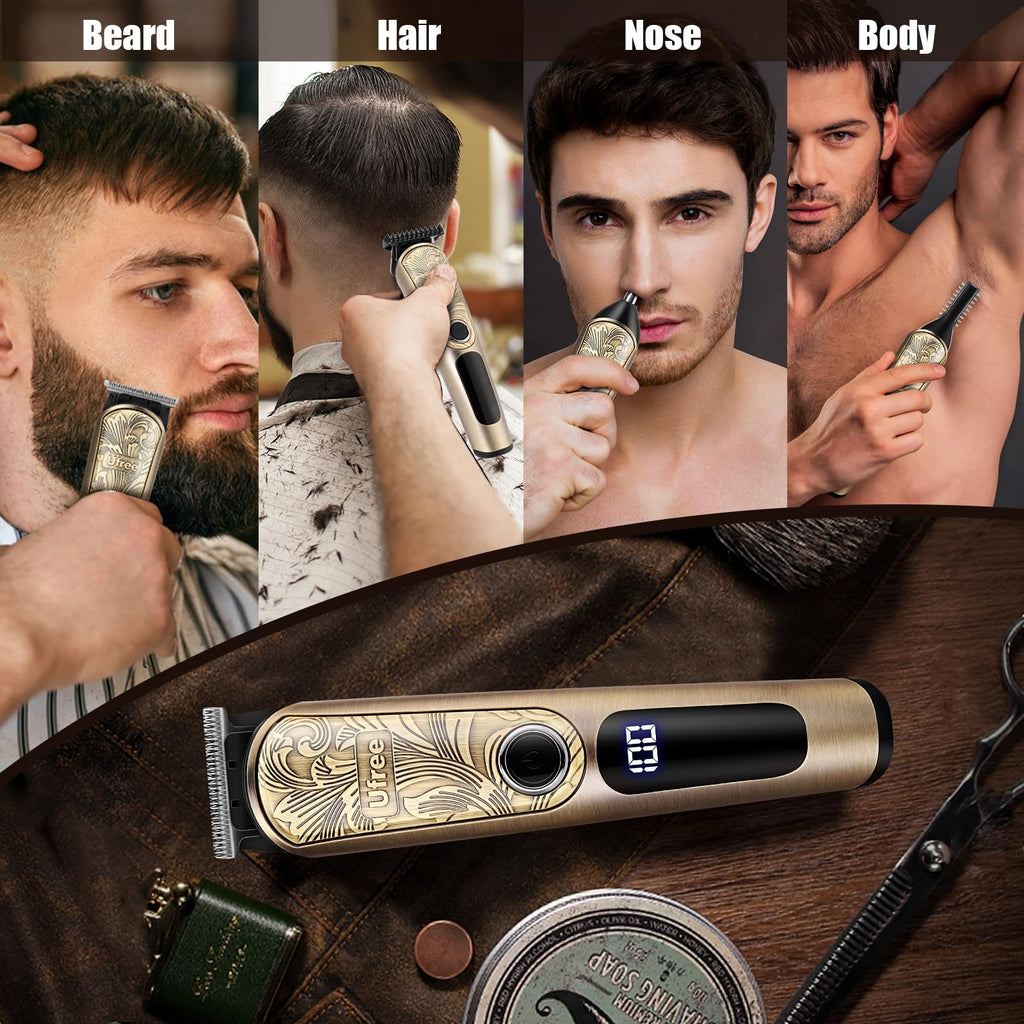 Ufree Waterproof Beard Trimmer - Professional Hair Clippers for Men, Electric Razor Shavers - Mustache, Body, Face, Nose, Beard Grooming Kit - Gifts