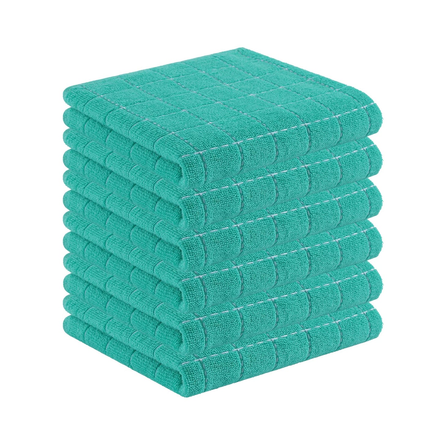 Homaxy 100% Cotton Terrycloth Check Design Dish Cloths & Dish Towels, Soft and Absorbent, Perfect for Kitchen Drying and Washing